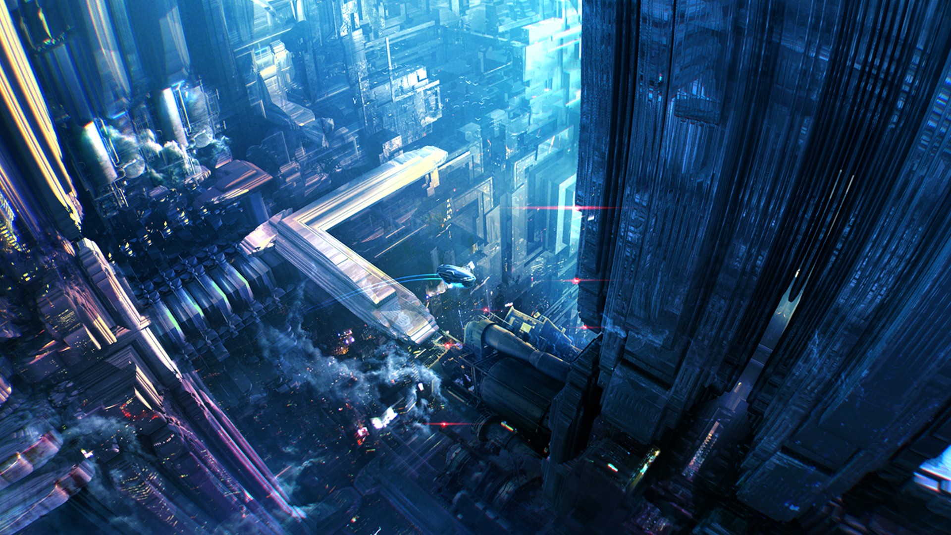 General 1920x1080 futuristic futuristic city CGI science fiction digital art