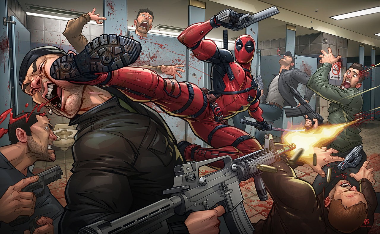 General 1280x791 Deadpool antiheroes weapon gun comics blood