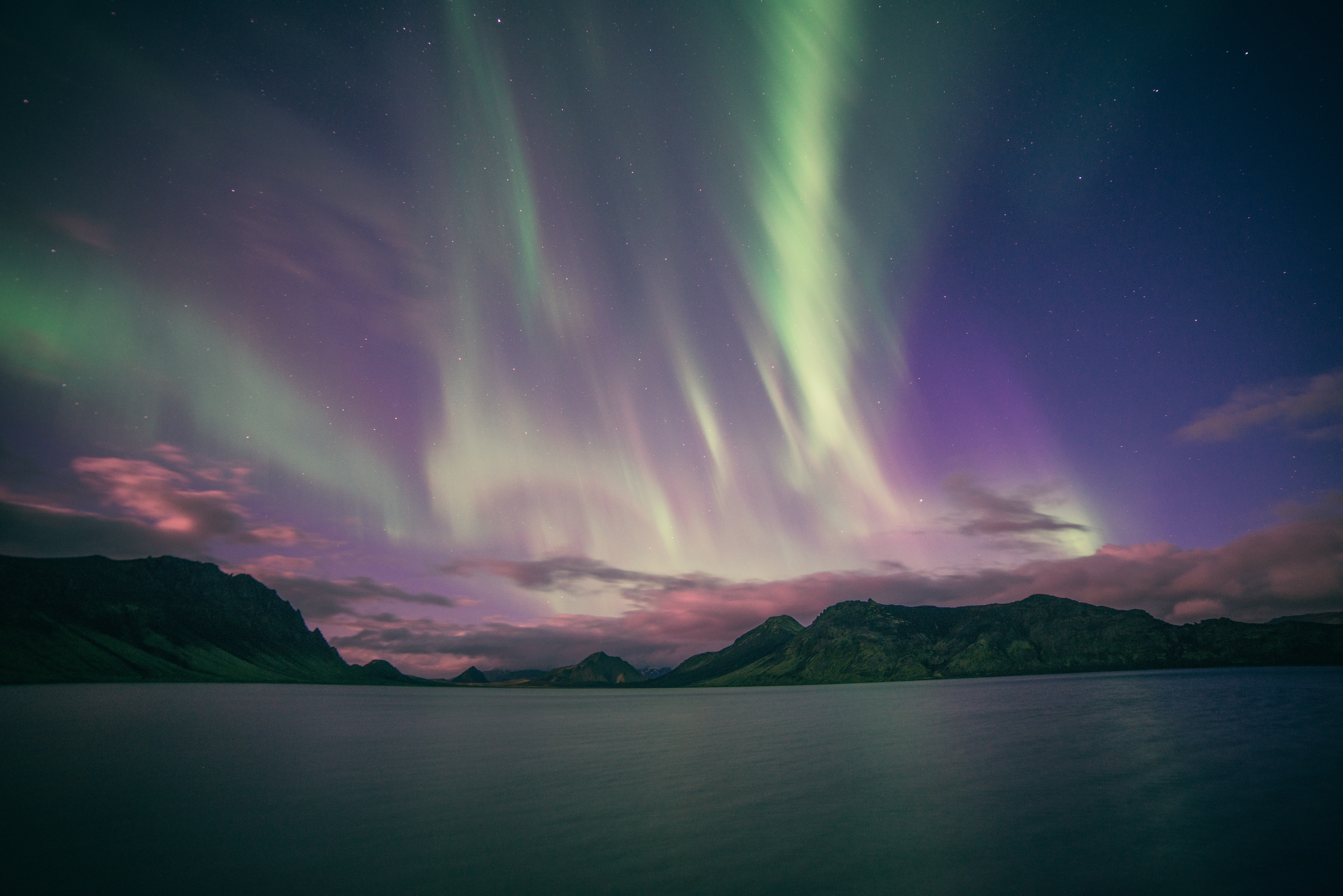 General 7360x4912 nature mountains aurorae water low light