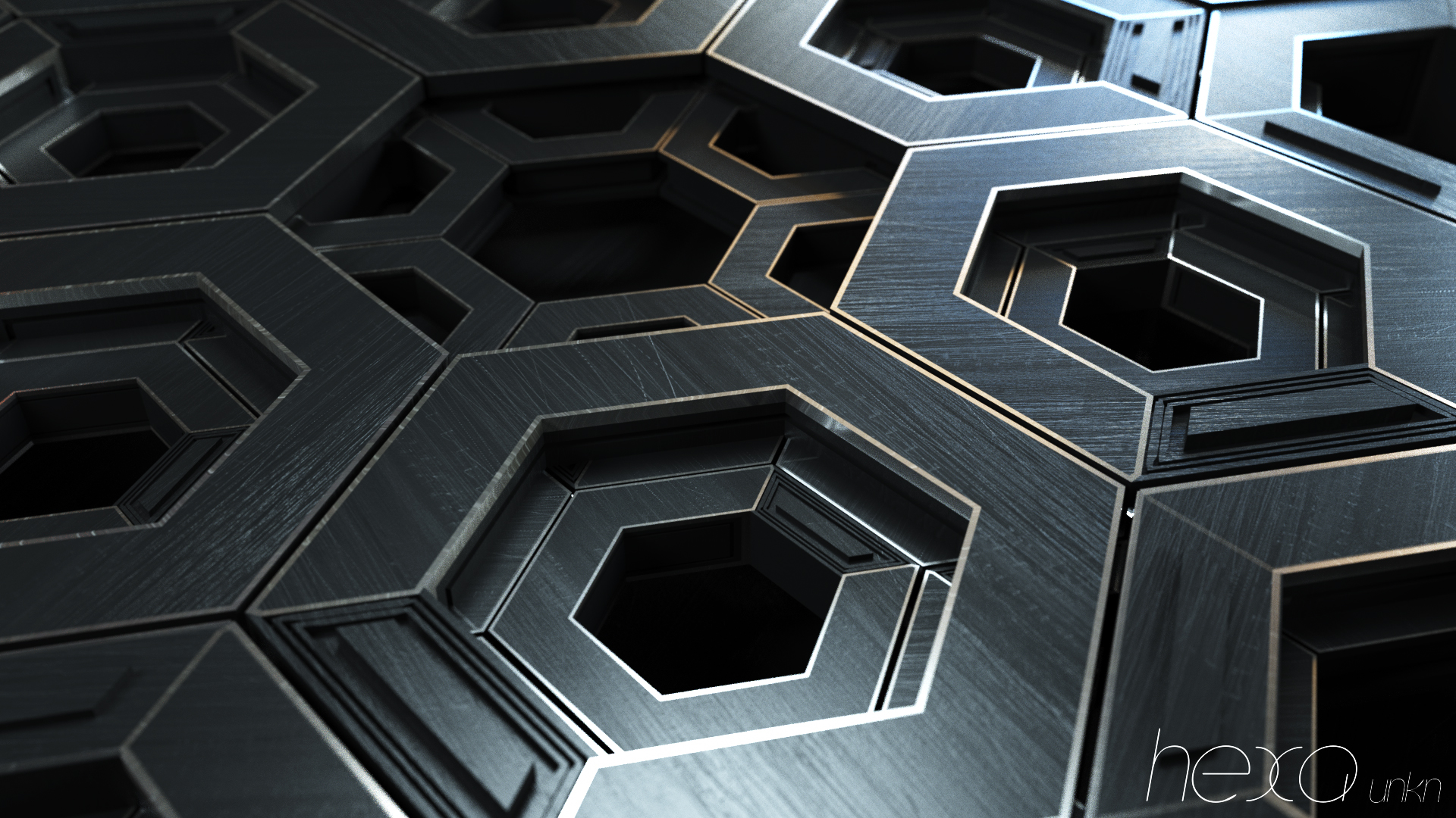 General 1920x1080 CGI digital art hexagon steel
