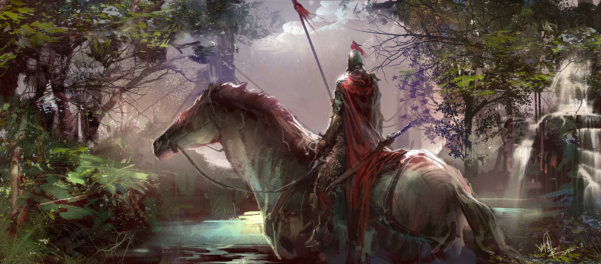 General 1920x844 fantasy art knight warrior horse spear