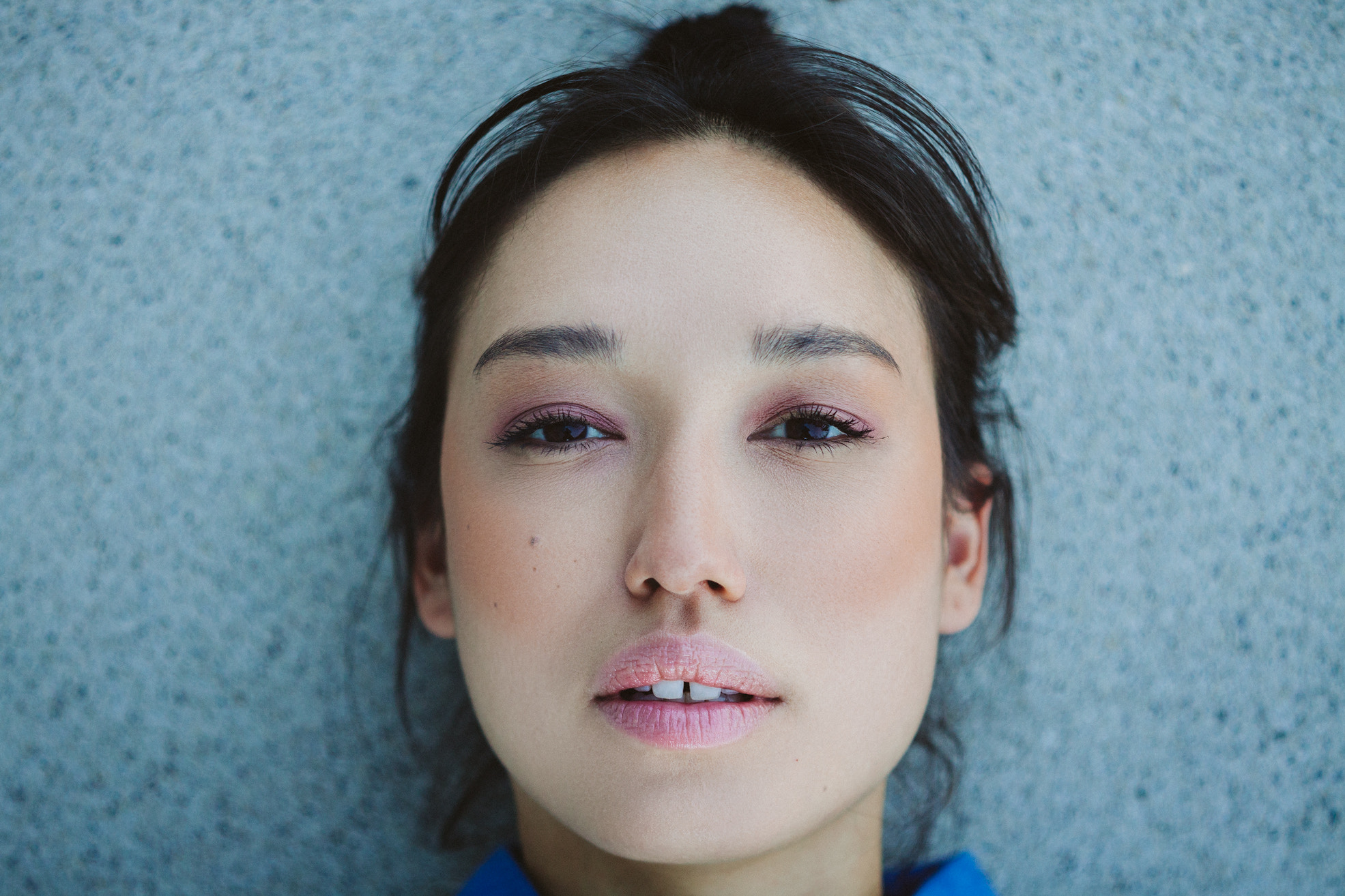 People 1971x1314 women face portrait closeup teeth looking at viewer open mouth brown eyes brunette