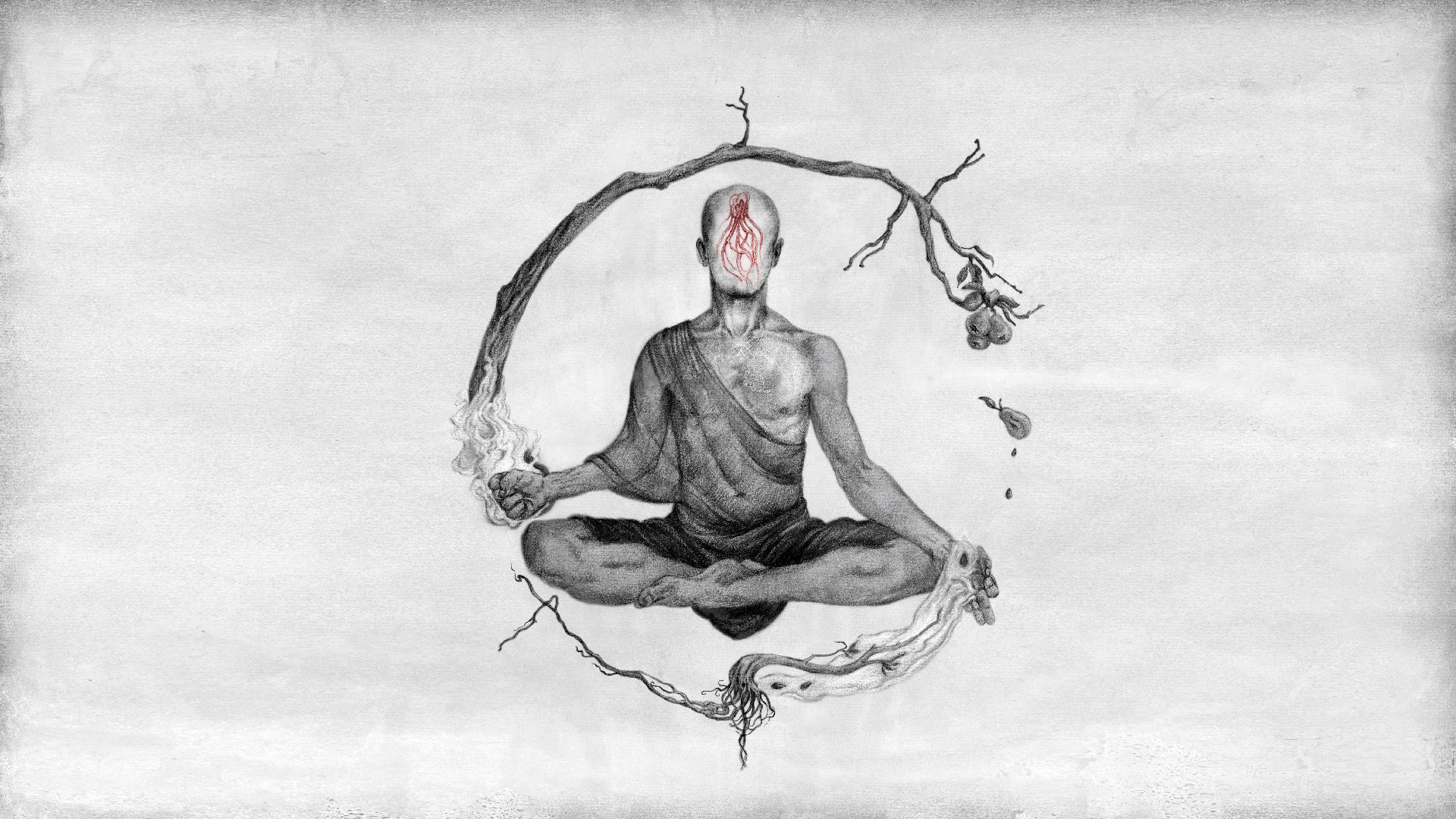General 1920x1080 sketches monks meditation spiritual metal music