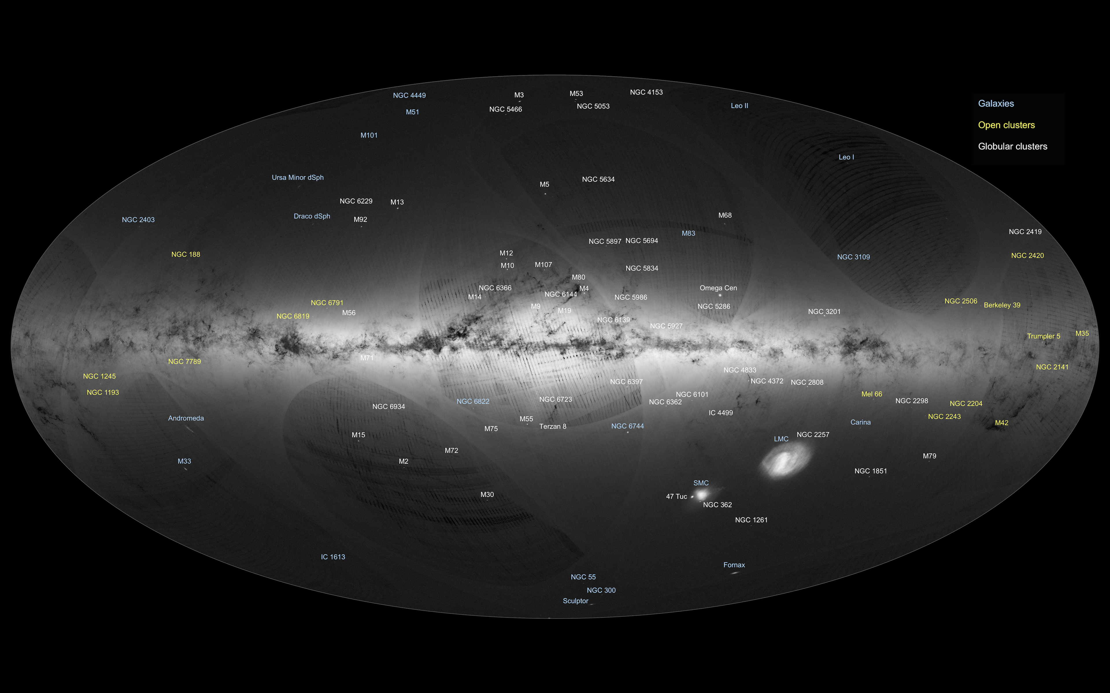 General 3840x2400 Gaia space galaxy stars planet universe satellite Milky Way digital art simple background text infographics