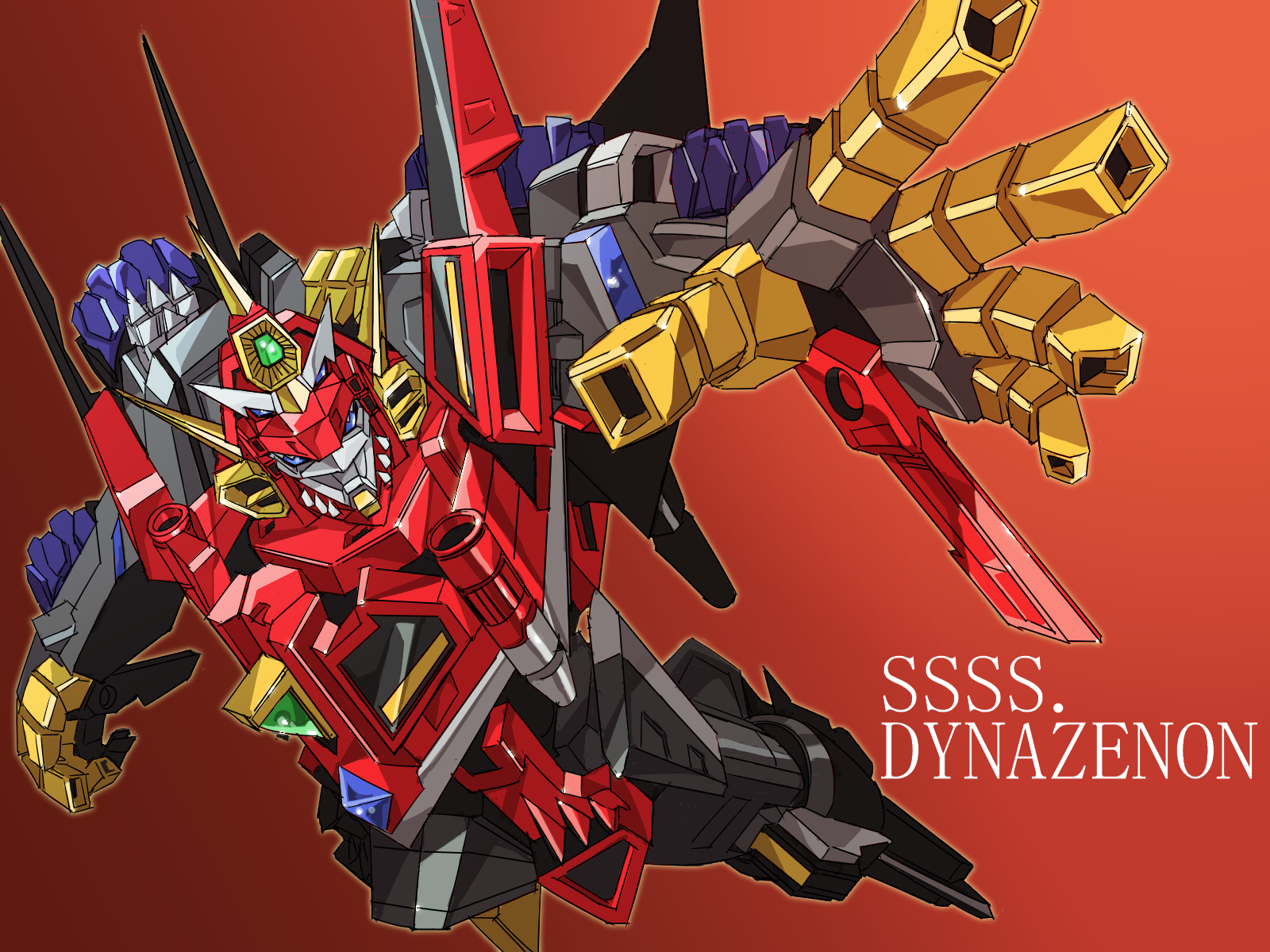Anime 1600x1200 anime SSSS.Dynazenon Dynazenon mechs Super Robot Taisen artwork digital art fan art