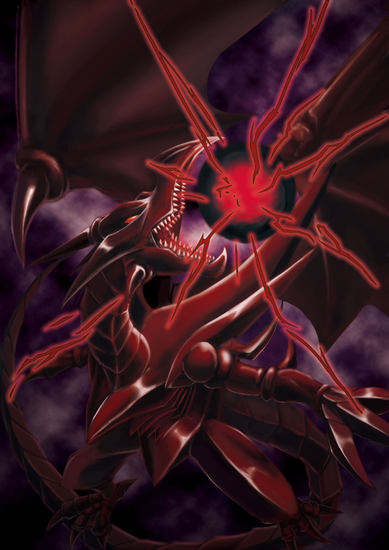 Anime 1240x1754 Red-Eyes Black Dragon dragon anime Trading Card Games Yu-Gi-Oh! artwork digital art fan art