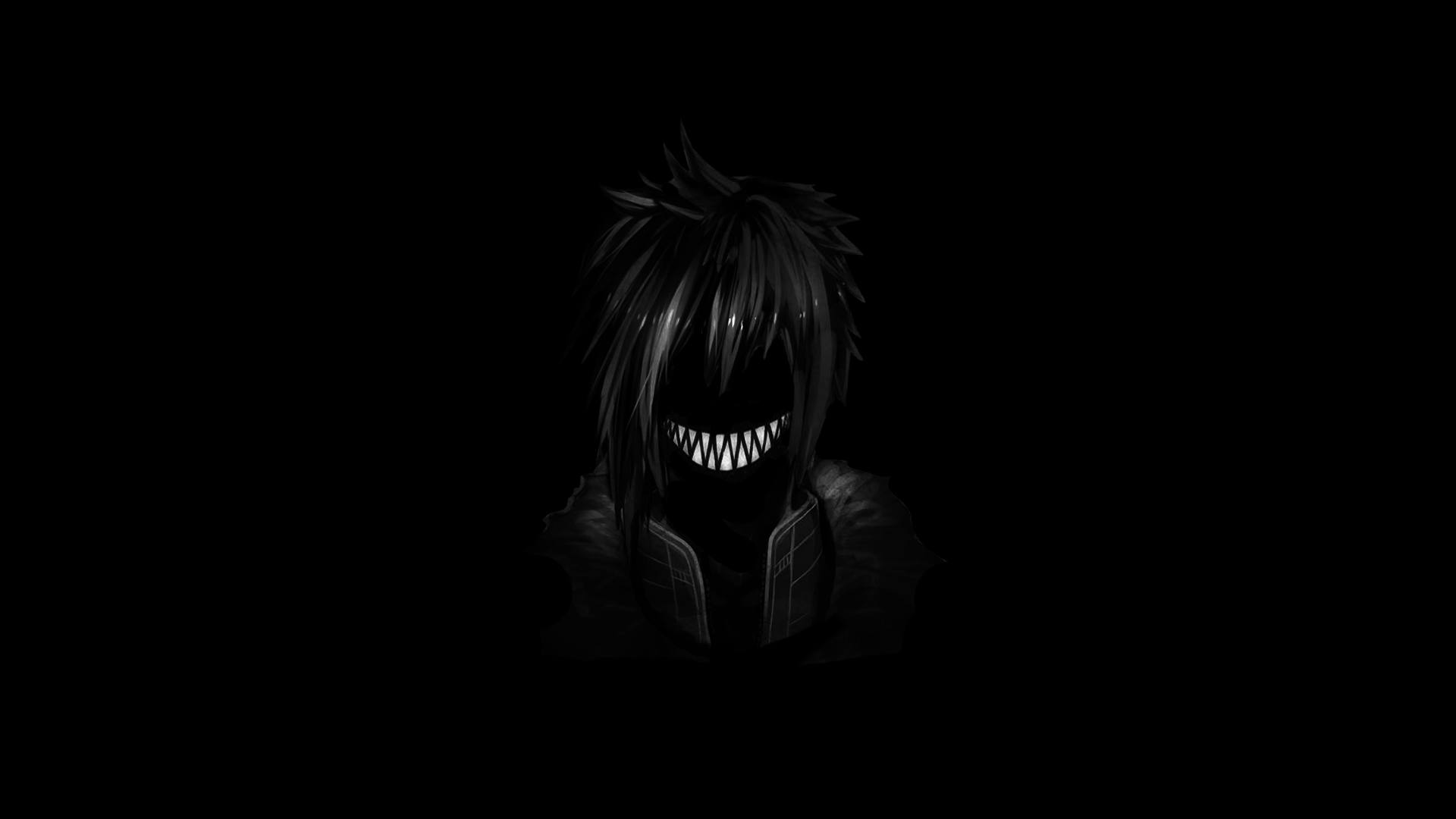 Anime 1920x1080 scary face minimalism dark smiling Unknown Artist demon errors Terror