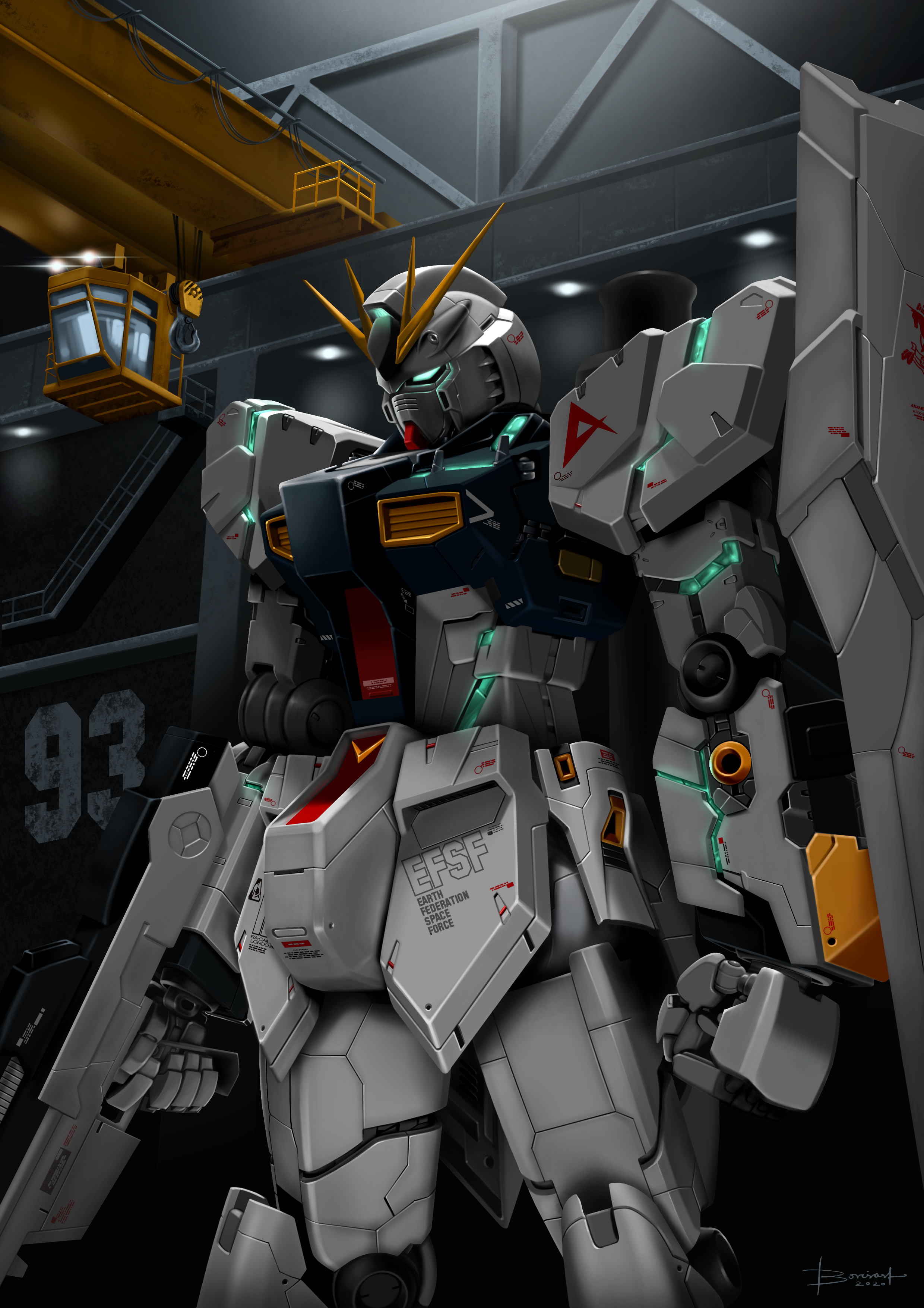 Anime 2480x3508 anime mechs Gundam Mobile Suit Gundam Char&#039;s Counterattack Super Robot Taisen RX-93 v Gundam artwork digital art fan art