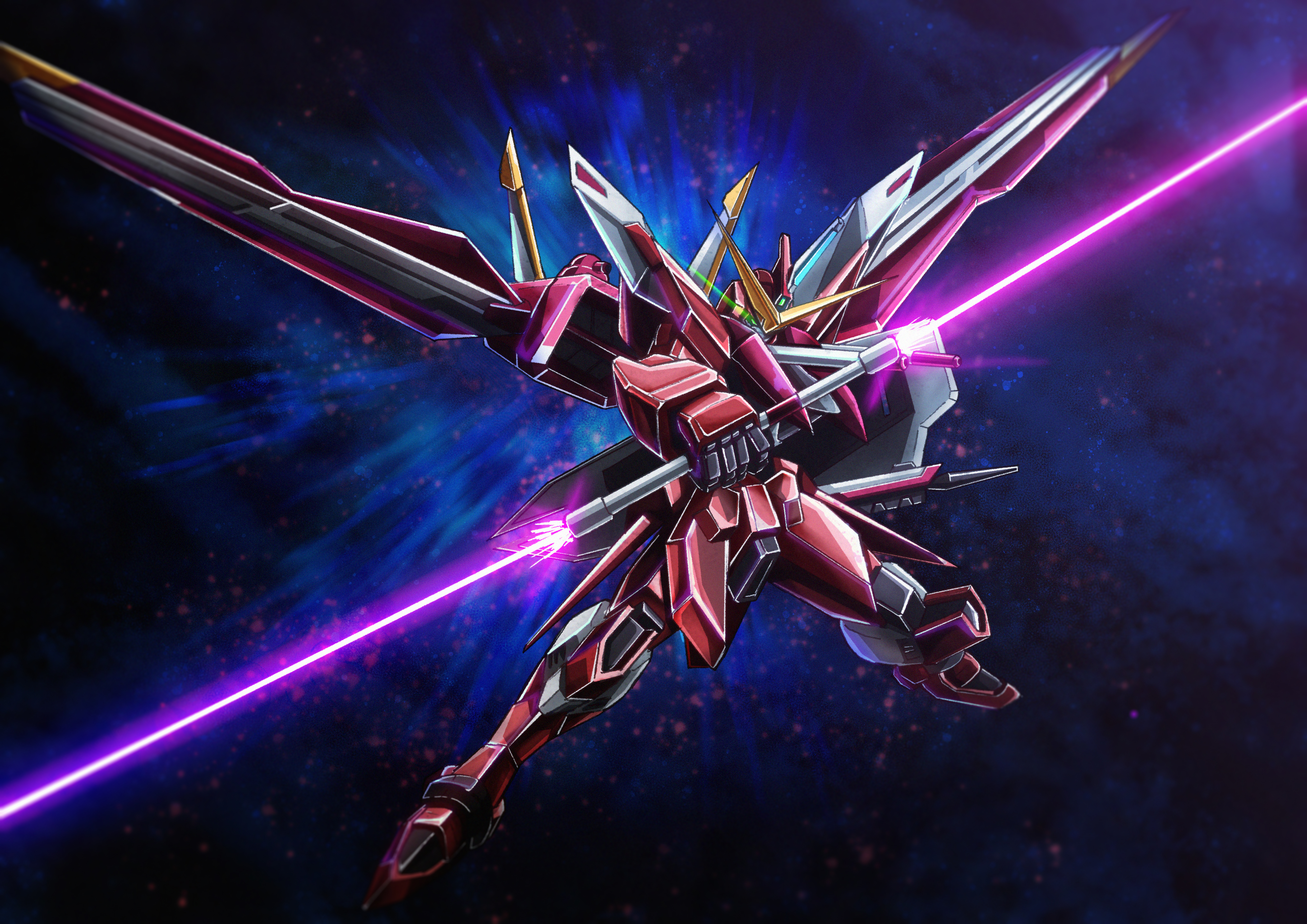 Anime 4093x2894 anime Gundam Super Robot Taisen digital art artwork fan art Mobile Suit Gundam SEED Justice Gundam mechs
