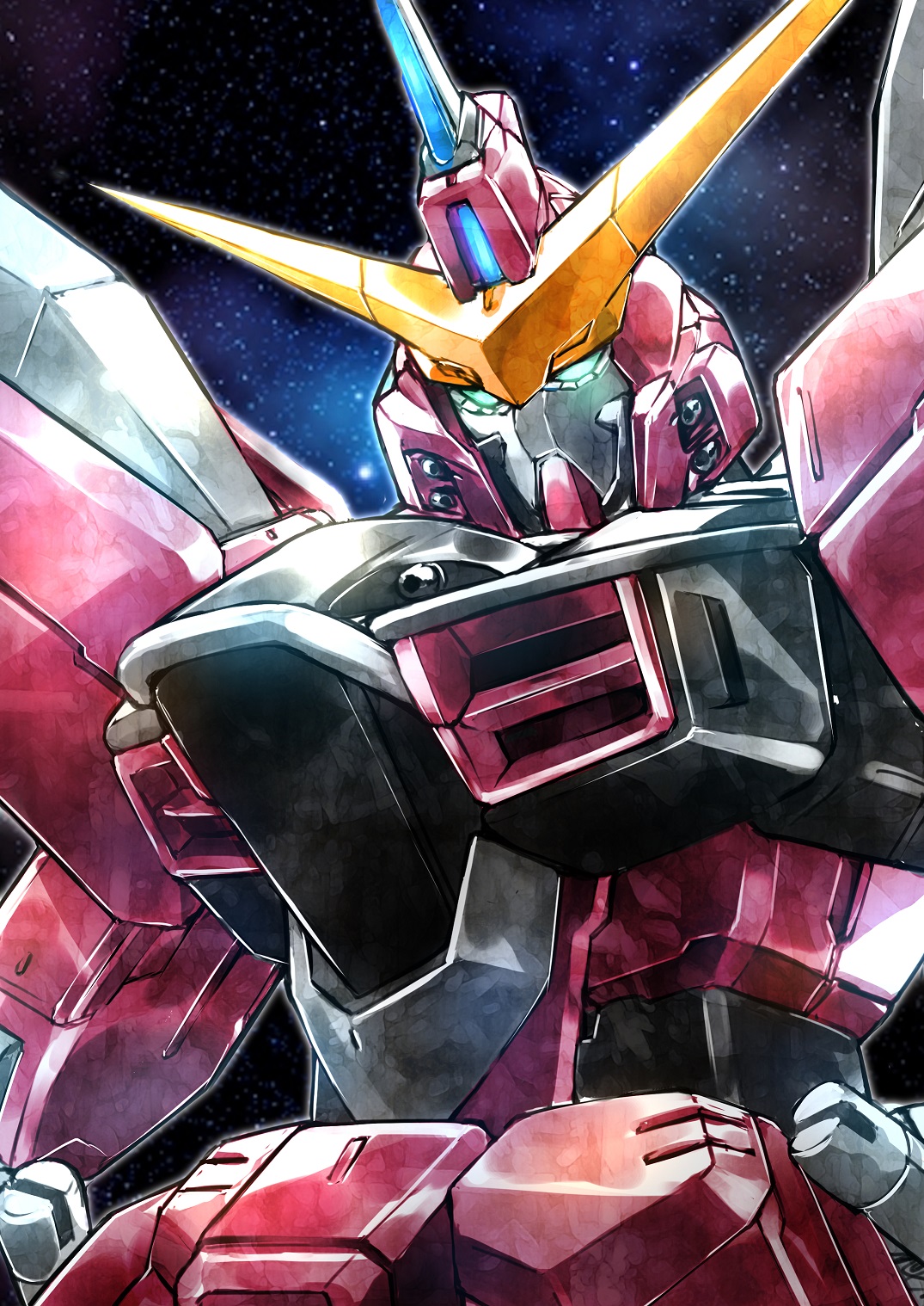 Anime 1075x1518 anime Gundam Mobile Suit Gundam SEED Super Robot Taisen Justice Gundam artwork digital art fan art robot mechs