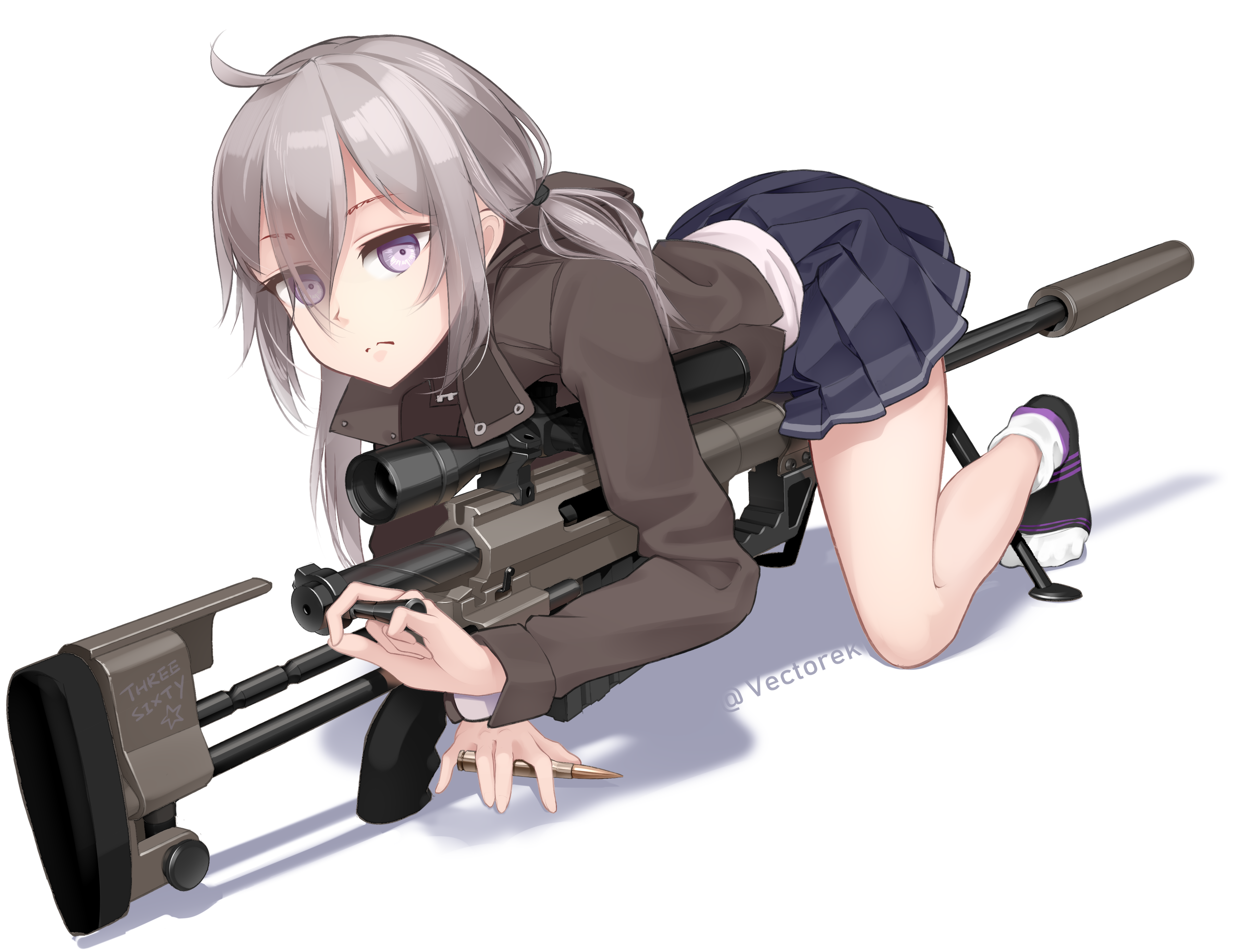 Vectorek, bent over, anime girls, anime girls with guns, M200(Girls