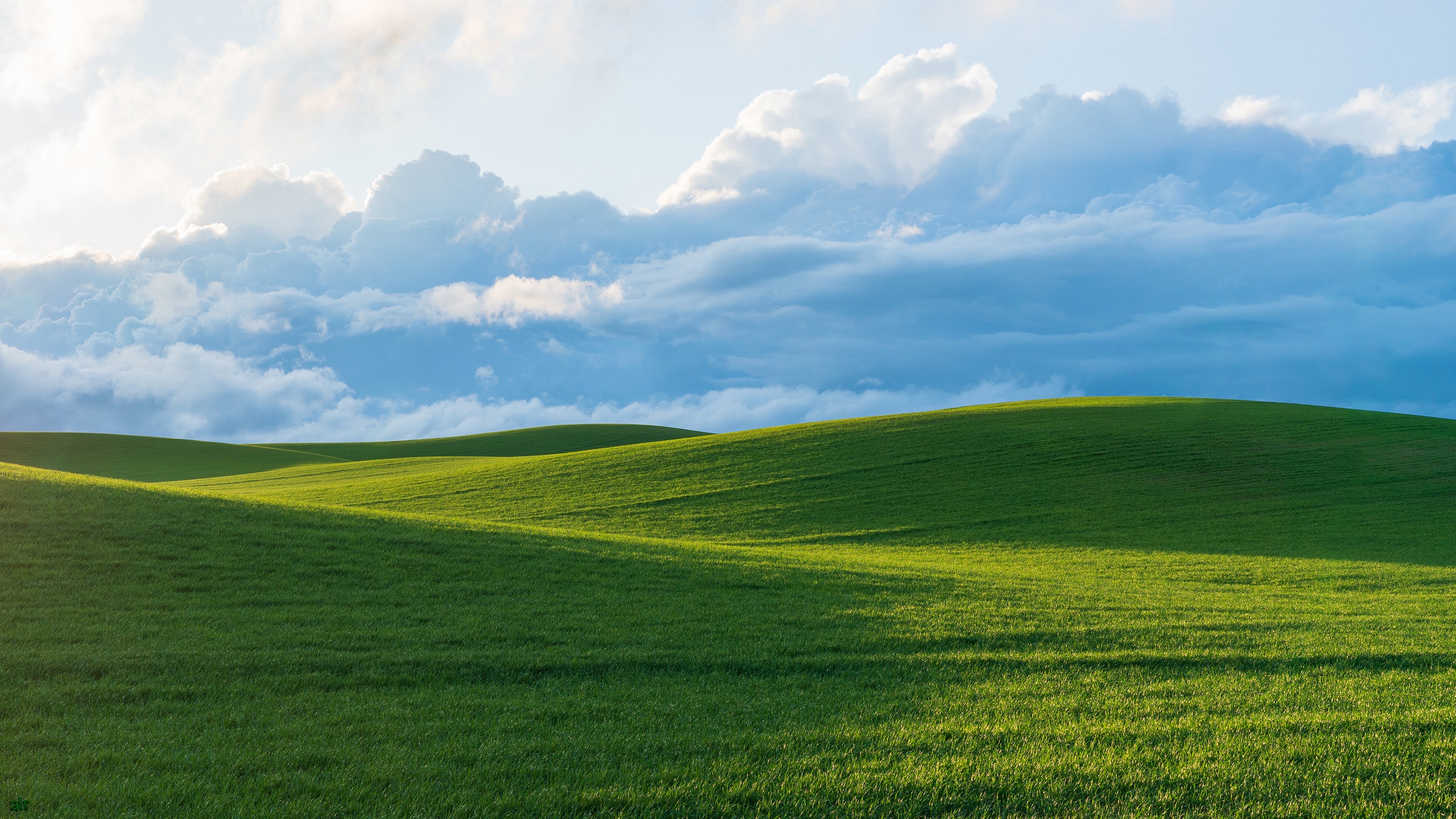 General 3840x2160 field landscape nature clouds sky hills Windows XP Microsoft bliss California USA