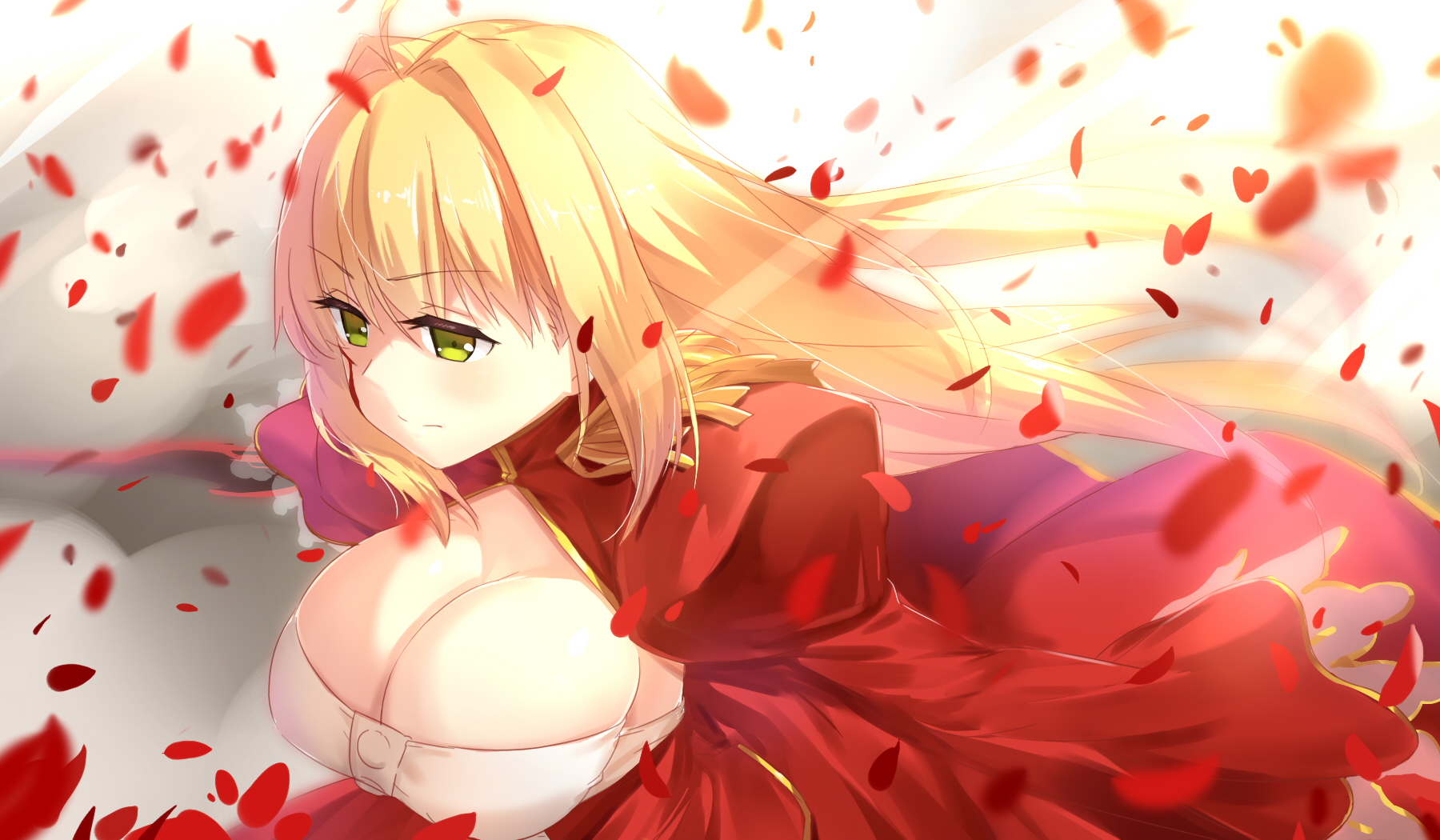 Blonde Long Hair Solo Cleavage Big Boobs Anime Anime Girls Fate Series Fateextra Fate 8962