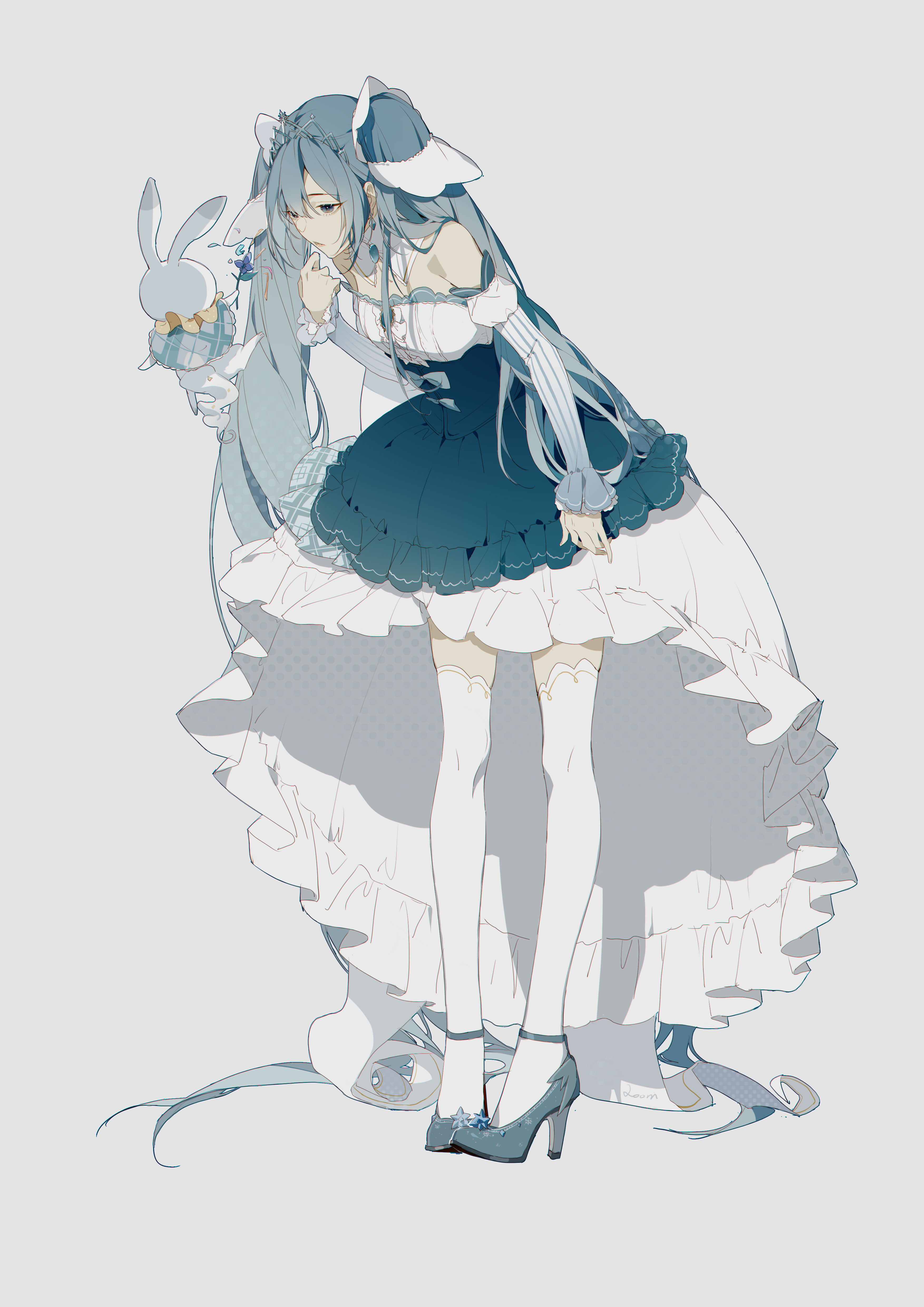 Anime 3507x4960 Vocaloid Hatsune Miku anime anime girls white stockings