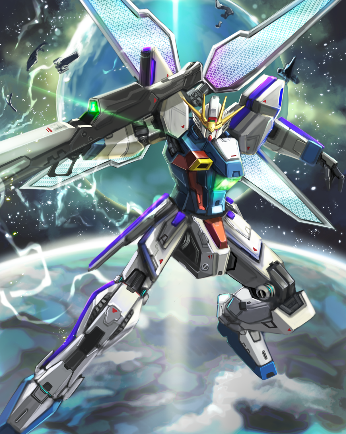 Anime 1216x1523 Gundam X After War Gundam X Gundam anime mechs Super Robot Taisen artwork digital art fan art
