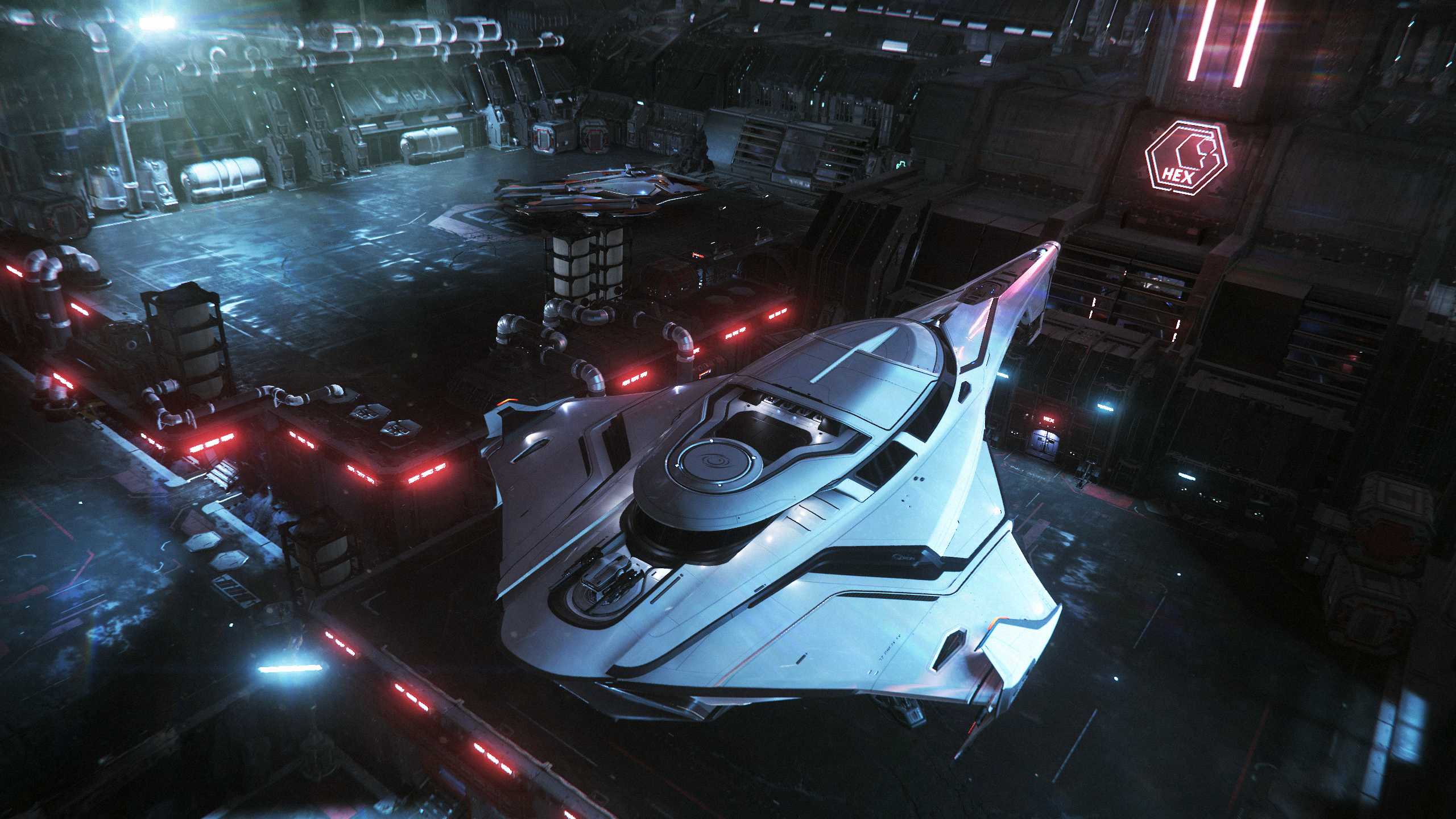 General 2560x1440 Star Citizen video games screen shot science fiction Origin 400i spaceship hangar