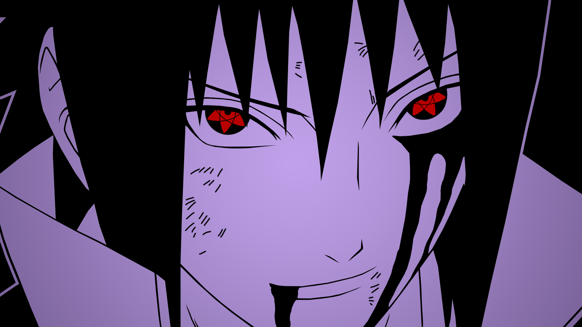 Anime 1920x1080 Uchiha Sasuke Naruto (anime) anime face closeup red eyes anime boys
