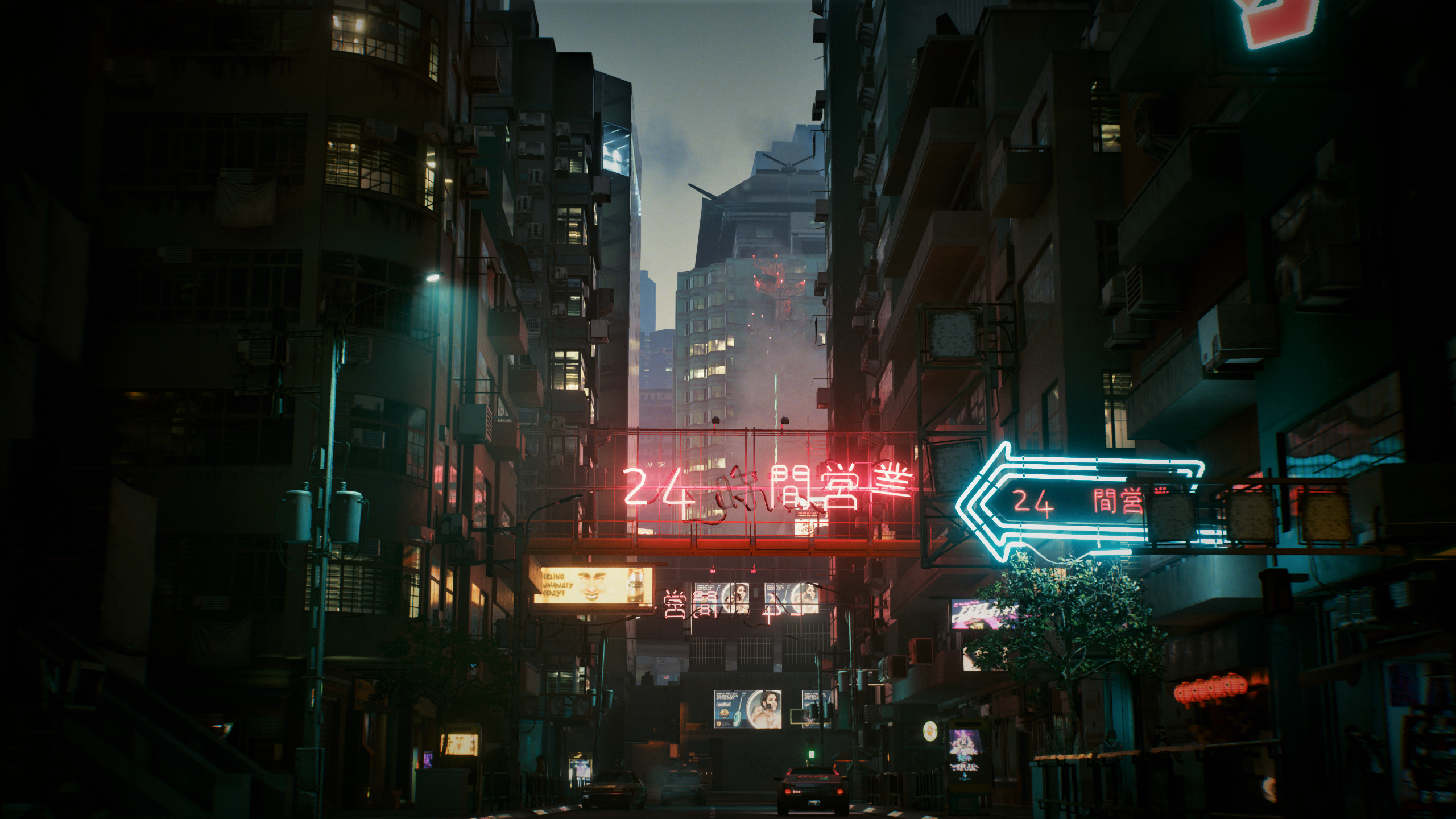 General 2560x1440 Cyberpunk 2077 screen shot night city lights