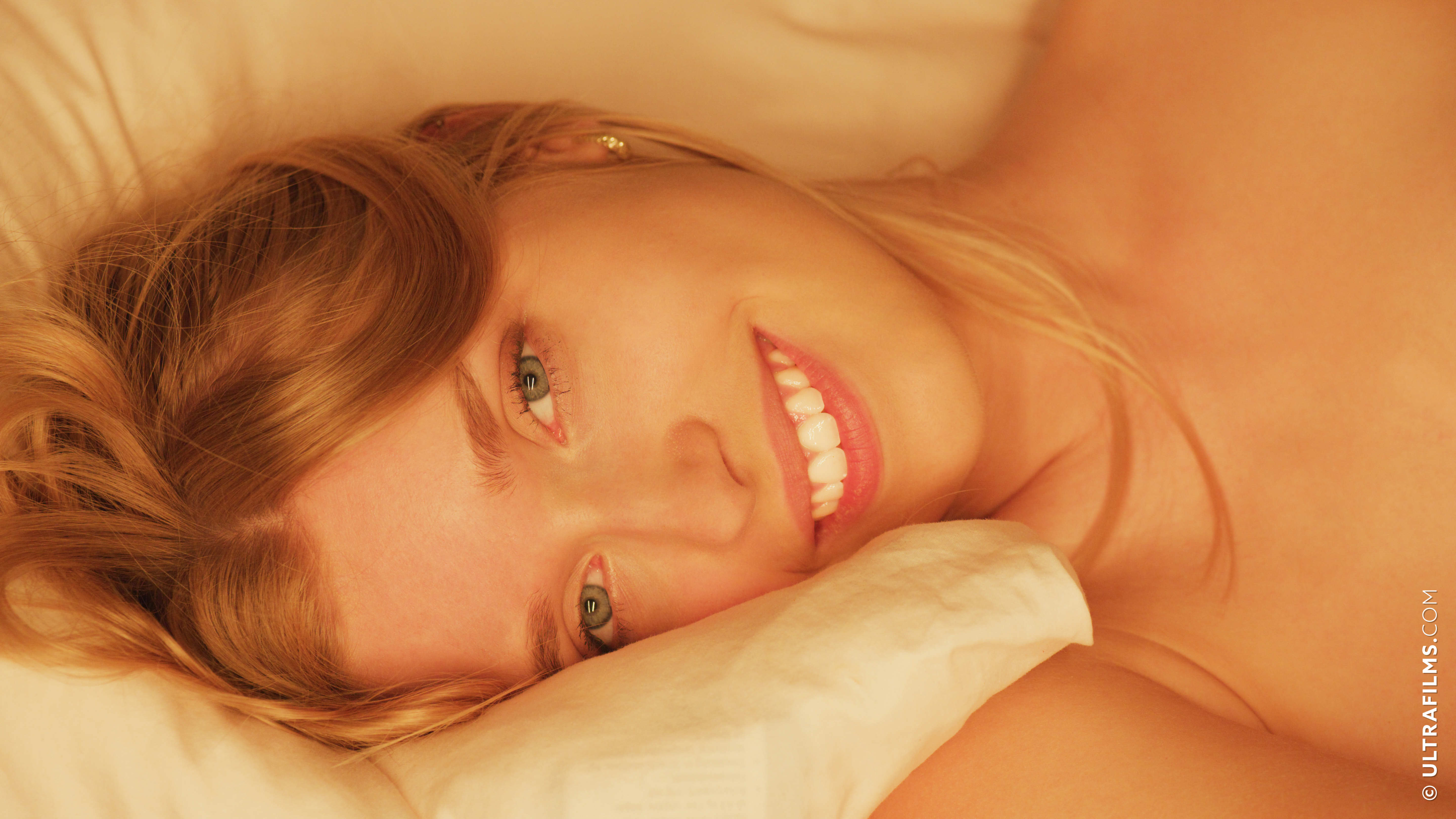 People 5760x3240 Freya Mayer UltraFilms women in bed blonde pornstar closeup watermarked