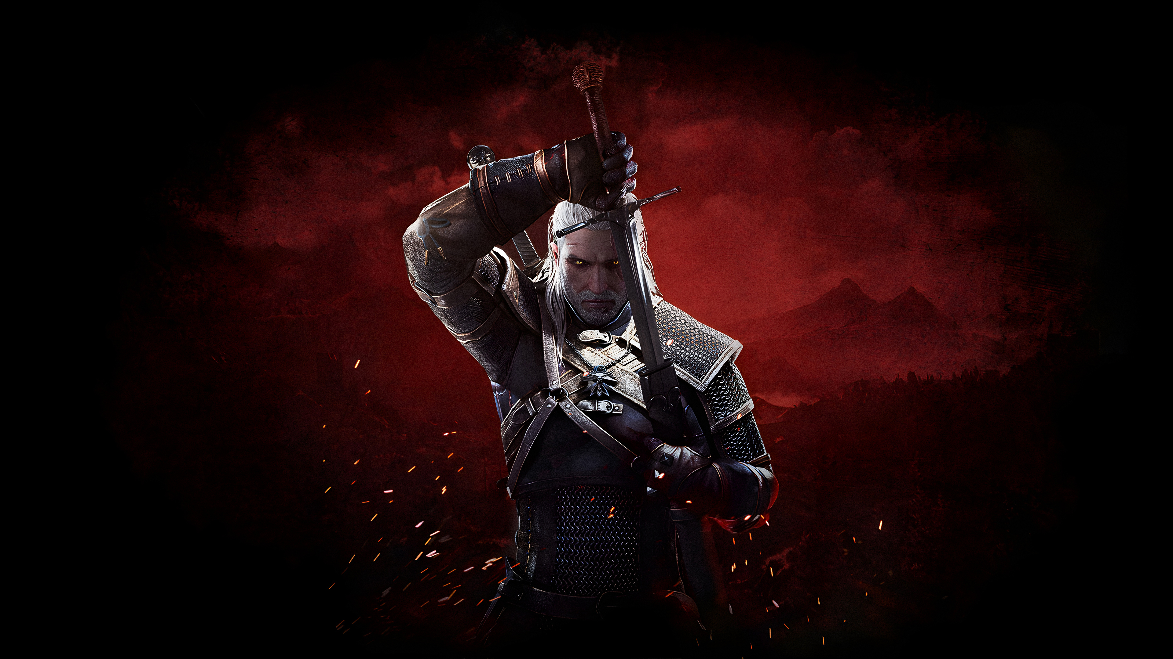 General 3840x2160 The Witcher The Witcher 3: Wild Hunt video game art custom Geralt of Rivia white hair video game men video game characters digital art video games