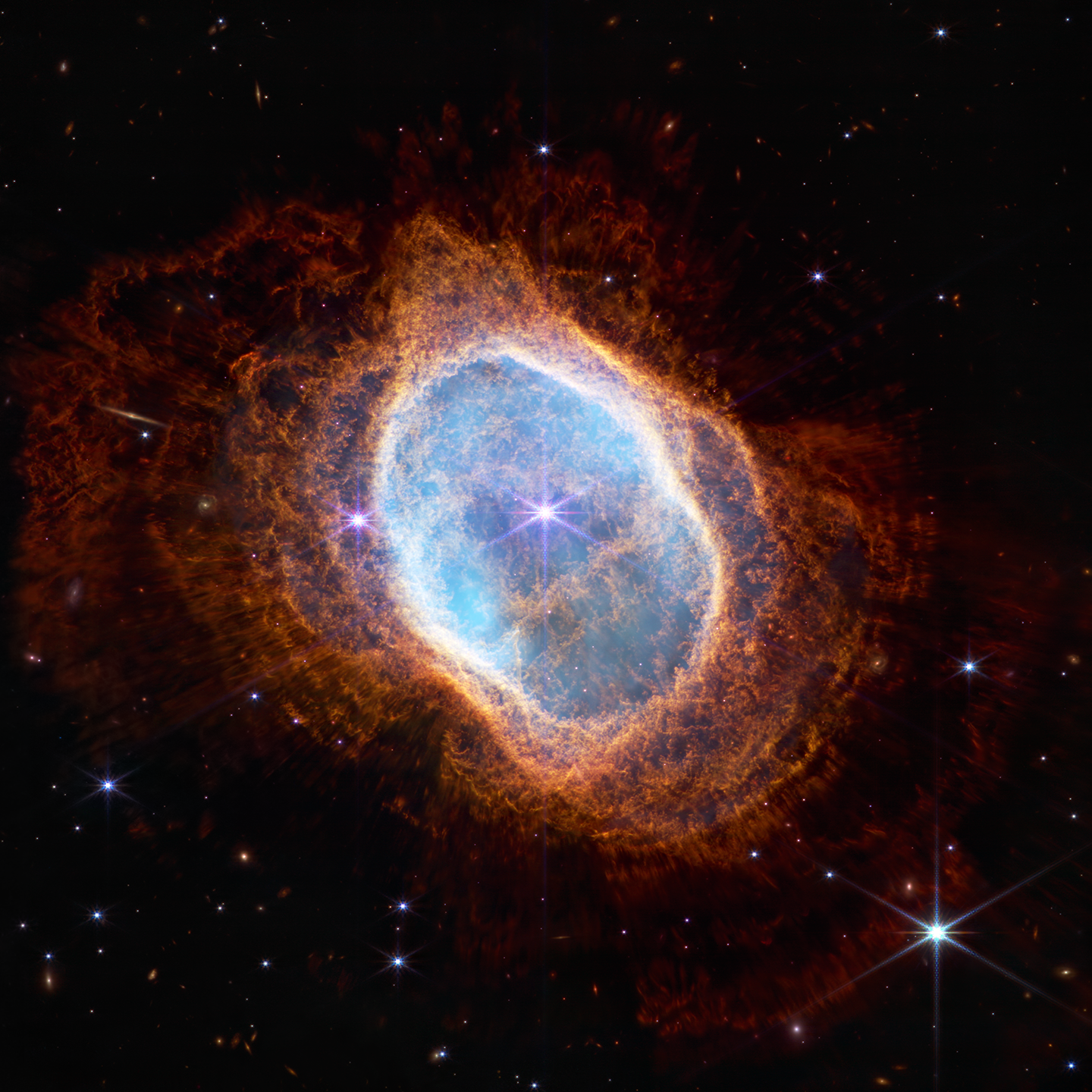 General 1440x1440 space James Webb Space Telescope stars NGC3132 infrared nebula