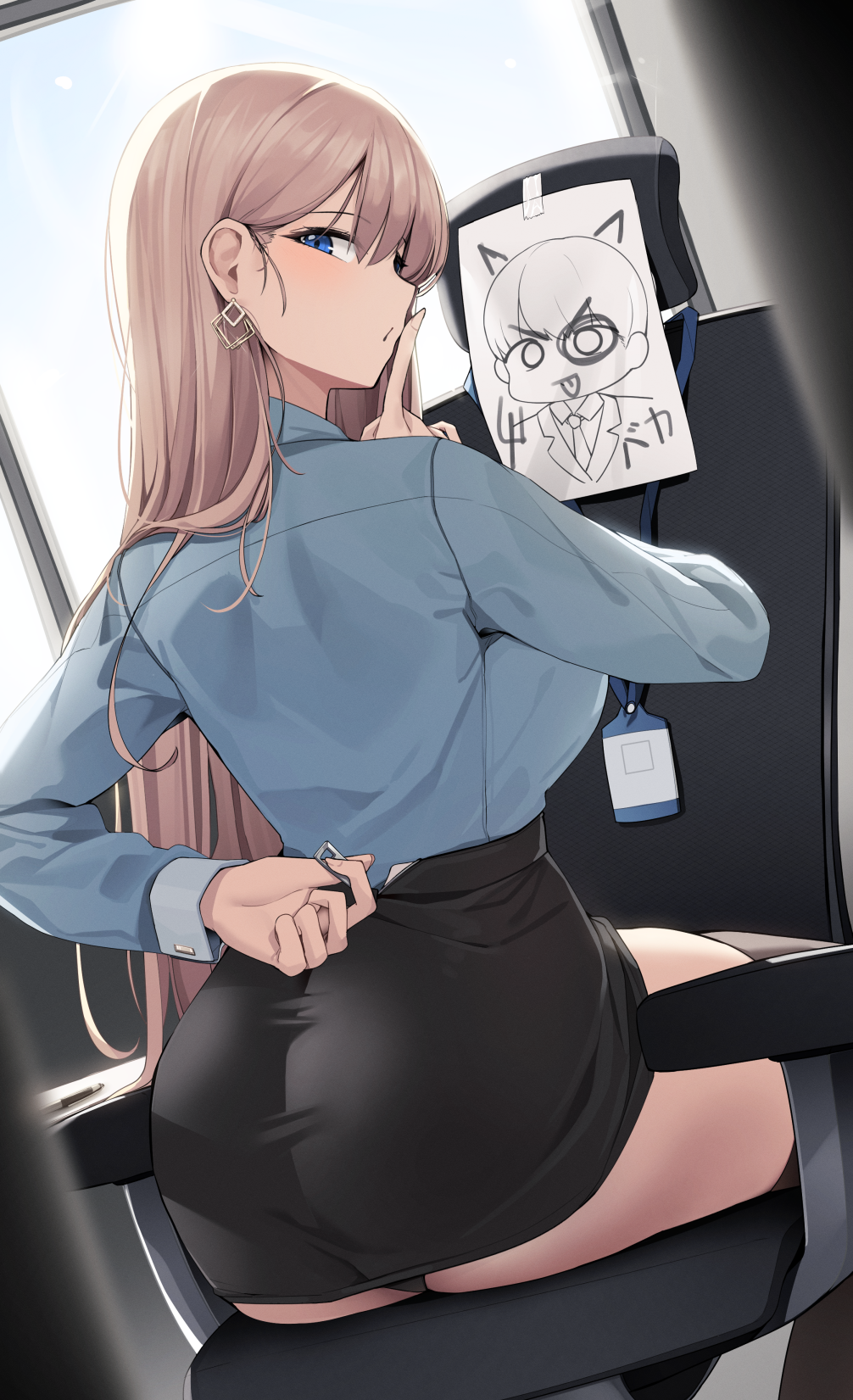 Anime 1006x1651 anime anime girls ass looking back office girl artwork ddangbi