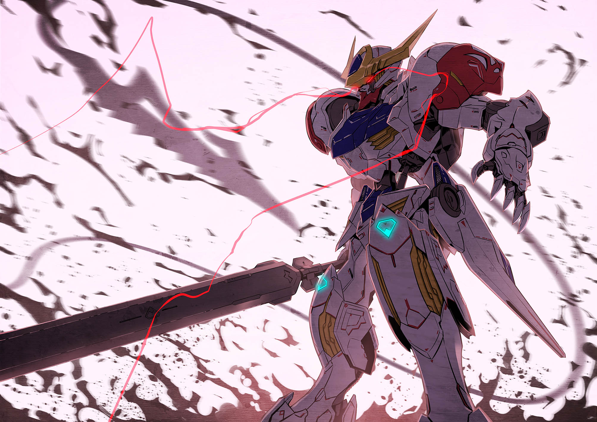 Anime 2007x1417 anime mechs Super Robot Taisen Gundam Barbatos Lupus Gundam Mobile Suit Gundam: Iron-Blooded Orphans artwork digital art fan art