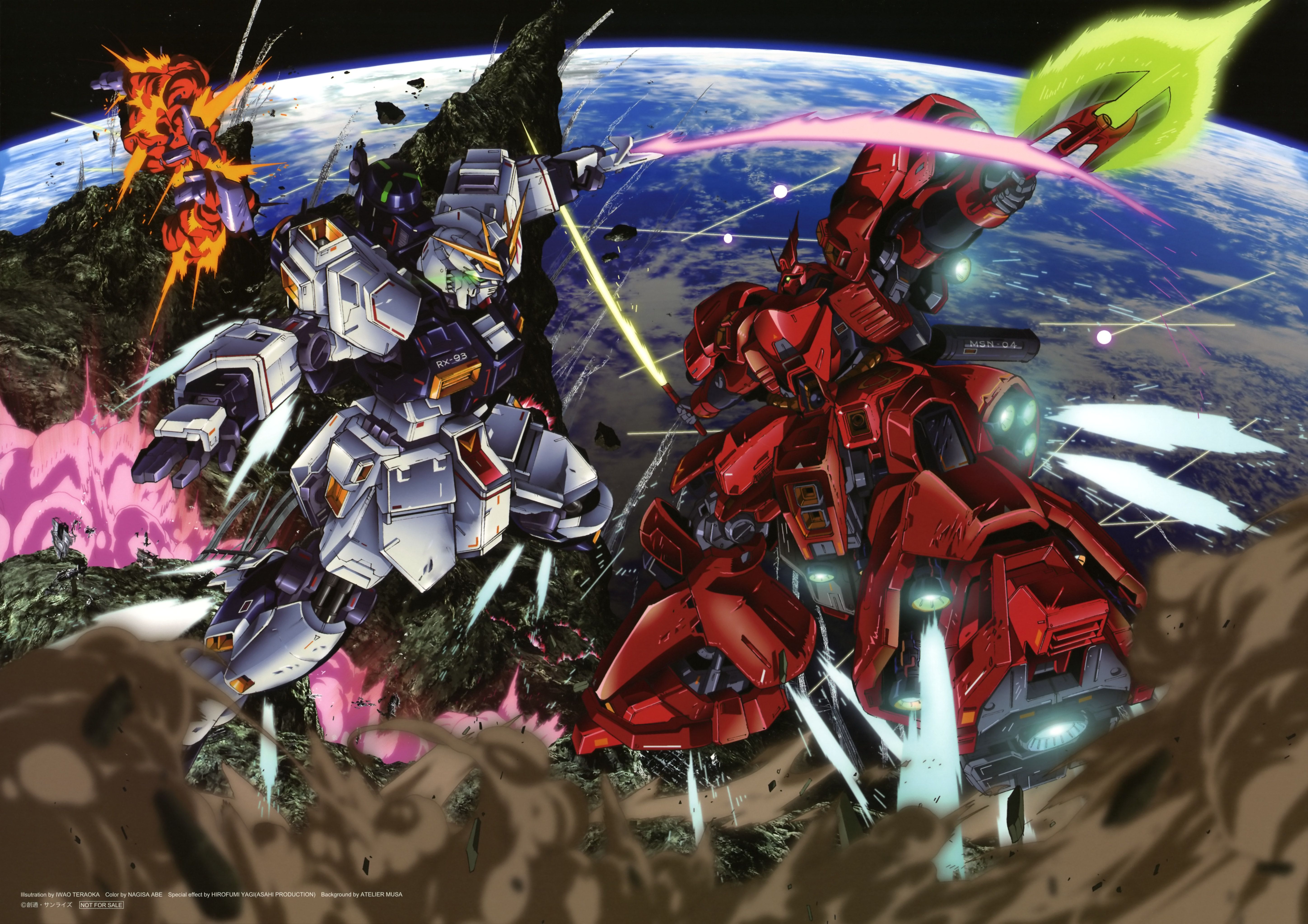Anime 5793x4092 Gundam Mobile Suit Gundam digital art Sazabi RX-93 v Gundam Mobile Suit Gundam Char&#039;s Counterattack
