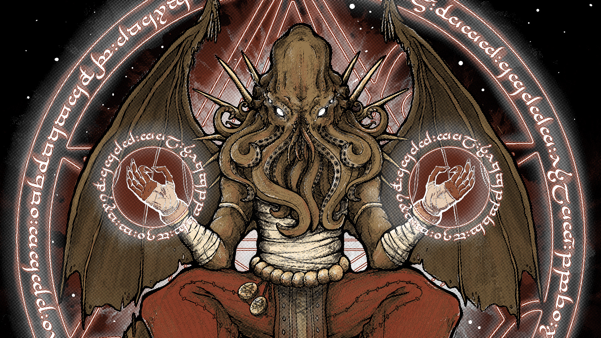 General 1920x1080 Cthulhu horror H. P. Lovecraft creature digital art