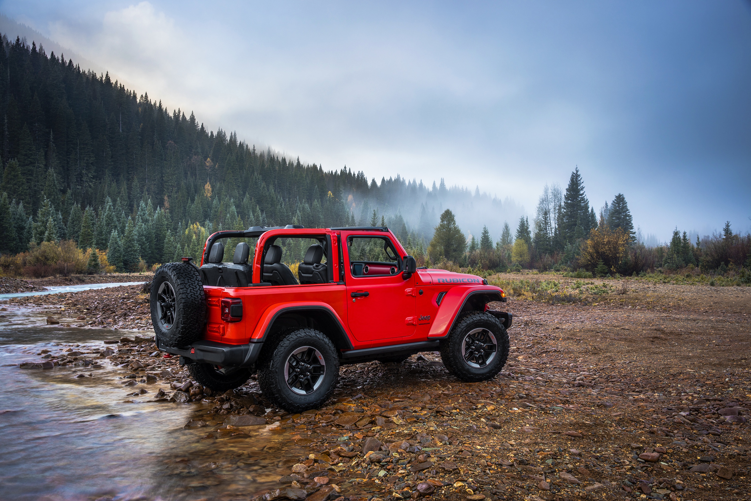 General 3000x2000 outdoors Jeep car red cars vehicle Jeep Rubicon Jeep Wrangler American cars Stellantis