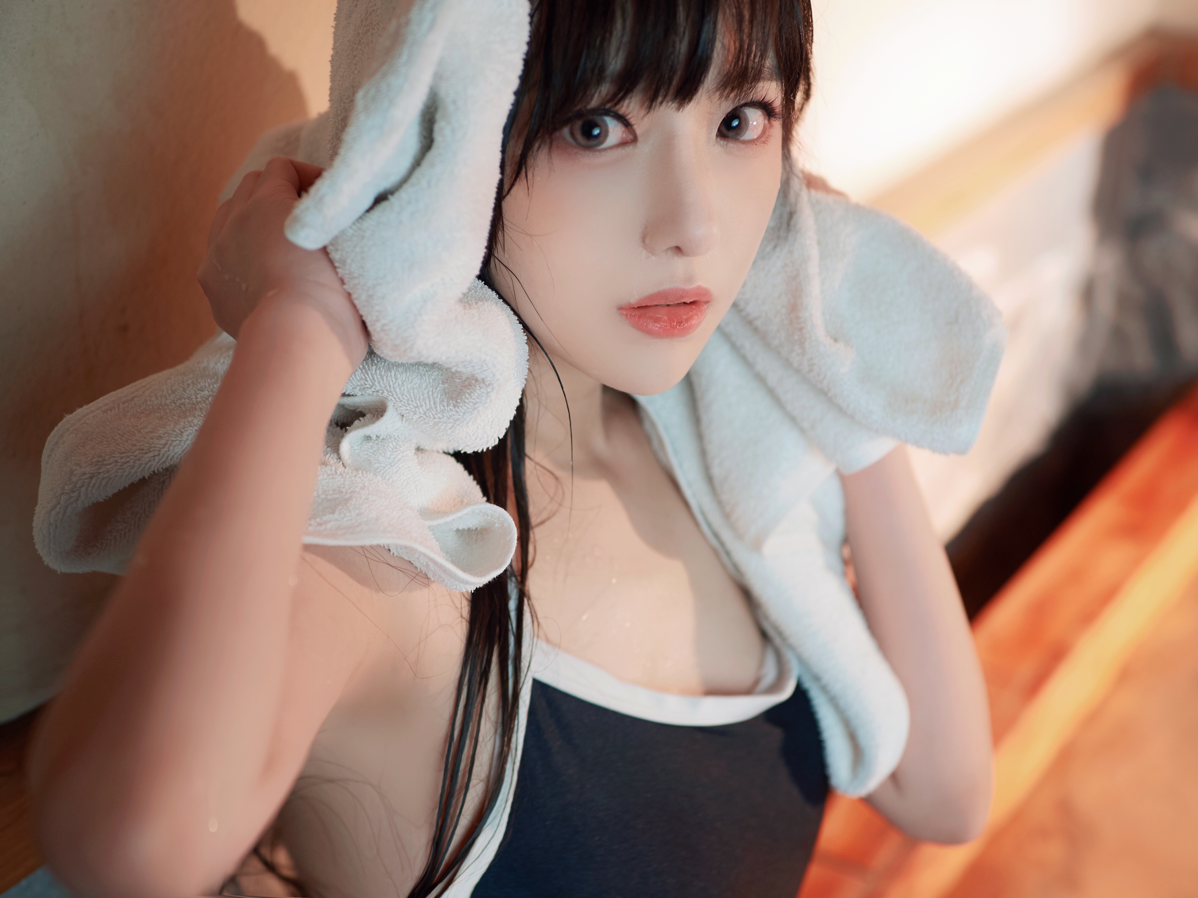 People 4032x3024 Asian long hair black hair swimwear bathhouse slim body Shika XiaoLu women