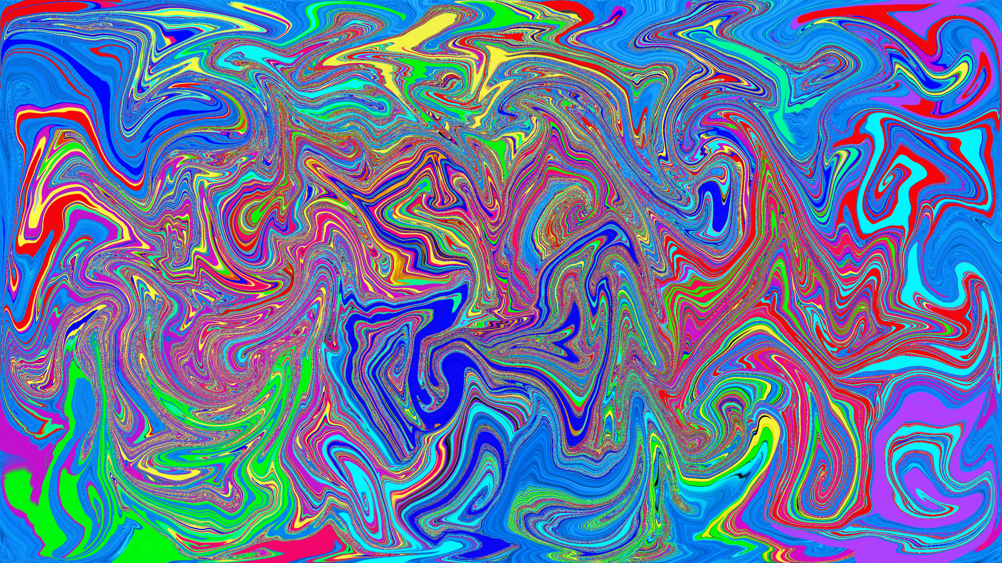 General 3840x2160 trippy colorful LSD shapes abstract digital art