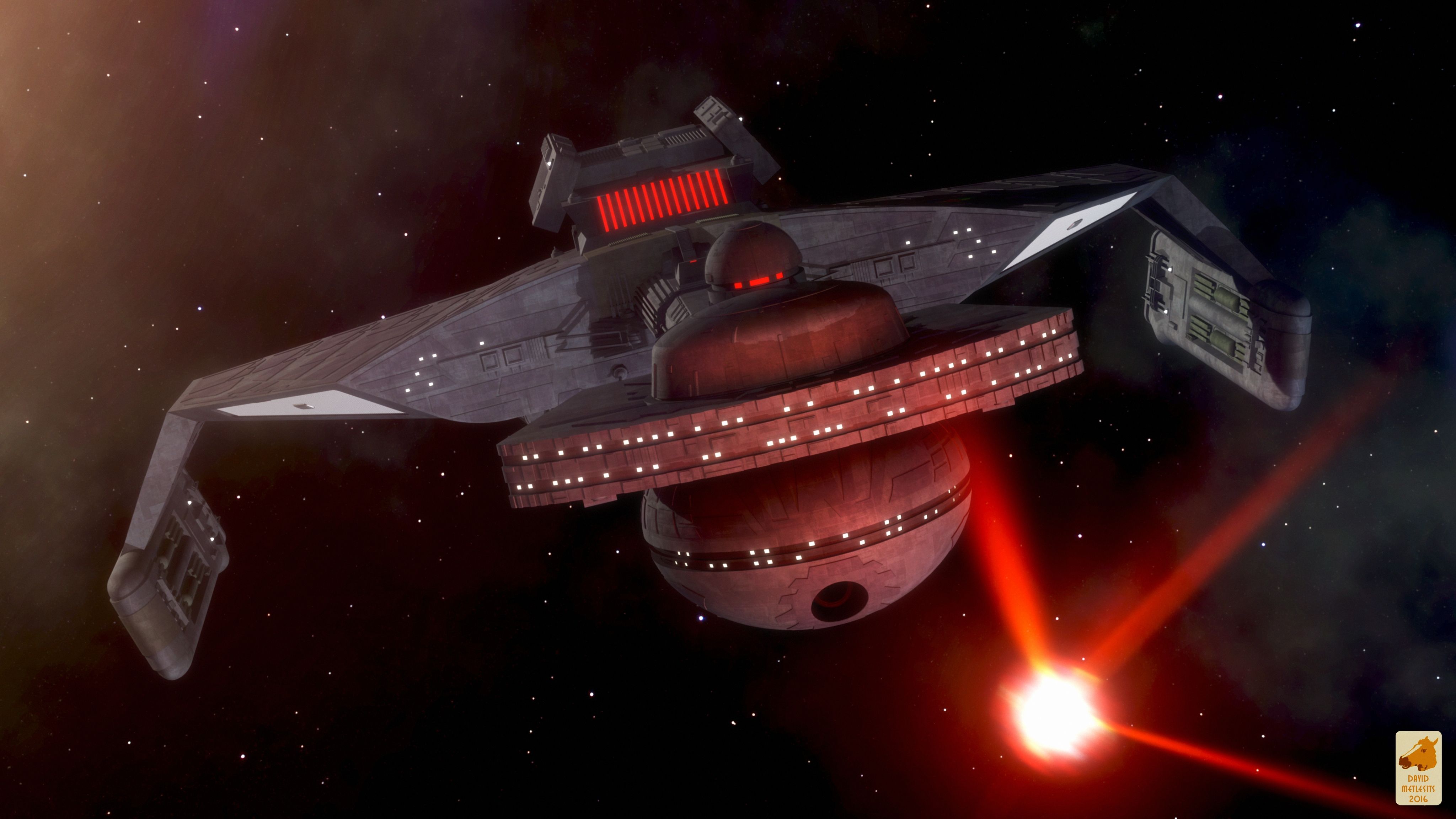 General 4096x2304 Klingon Battlecruiser Star Trek science fiction vehicle spaceship Star Trek Ships D7 Class TV series