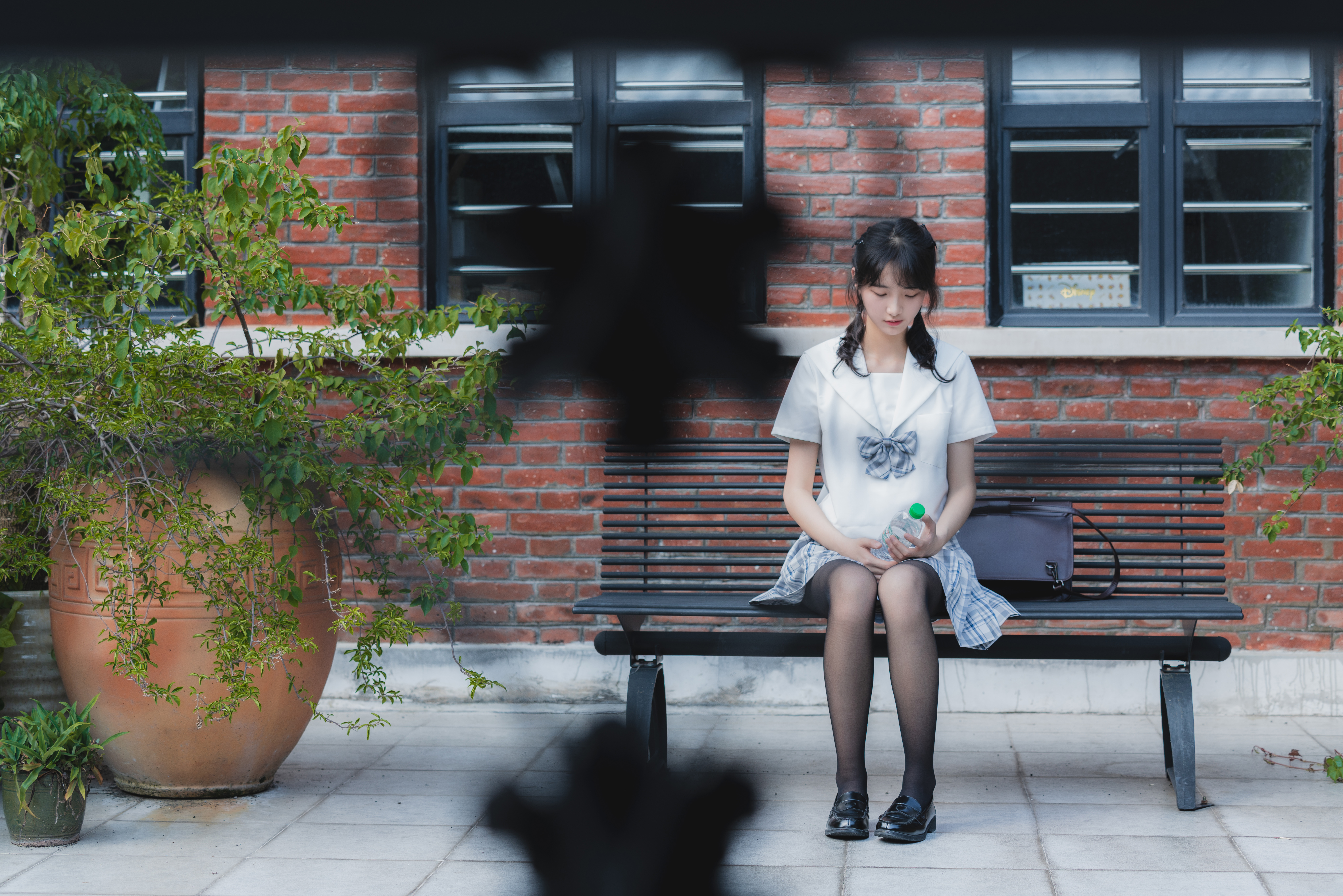 People 7952x5304 school uniform schoolgirl black stockings Asian cosplay pantyhose women