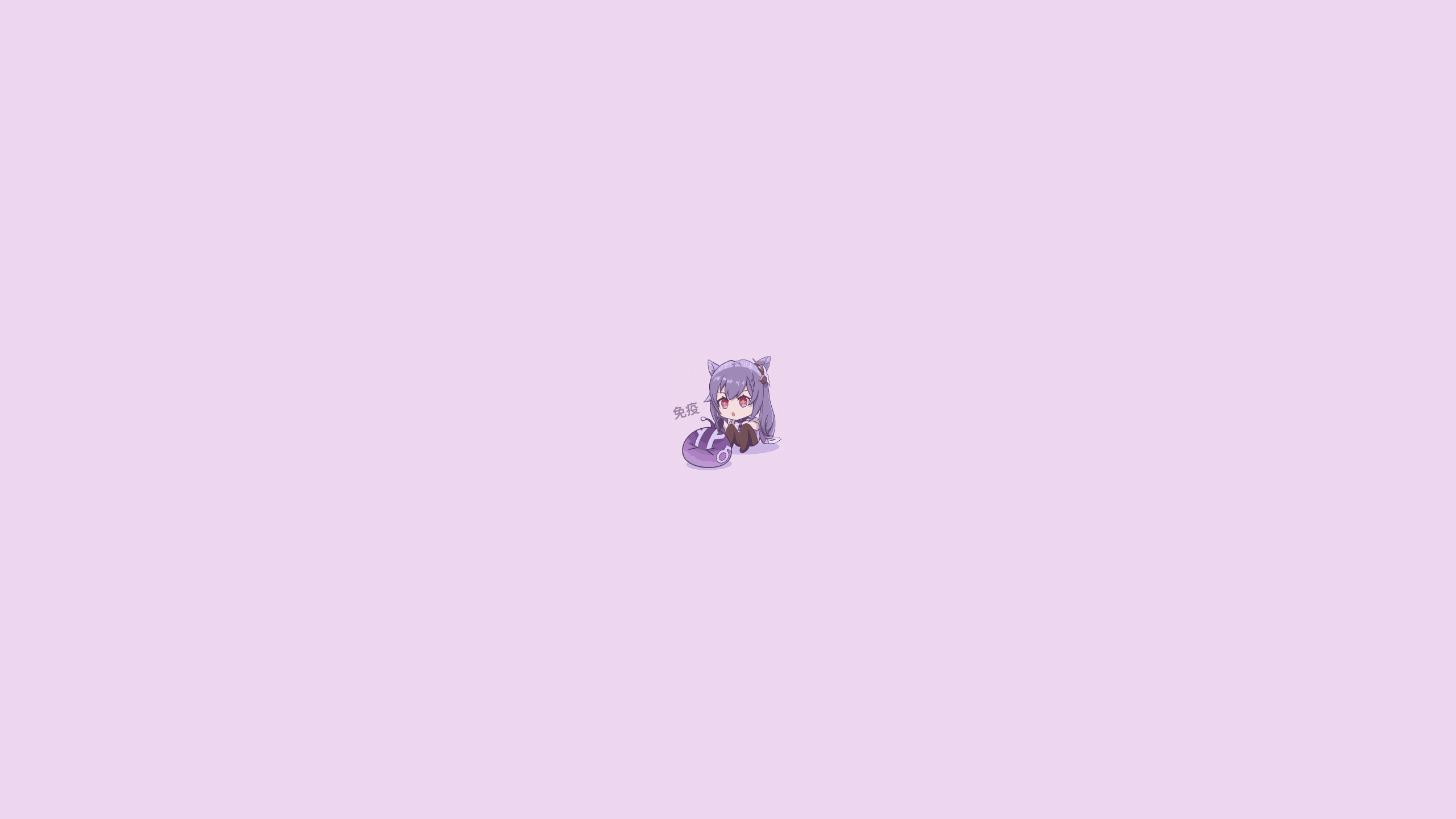 Anime 2560x1440 Genshin Impact anime girls anime simple background minimalism video game girls purple background Keqing (Genshin Impact)