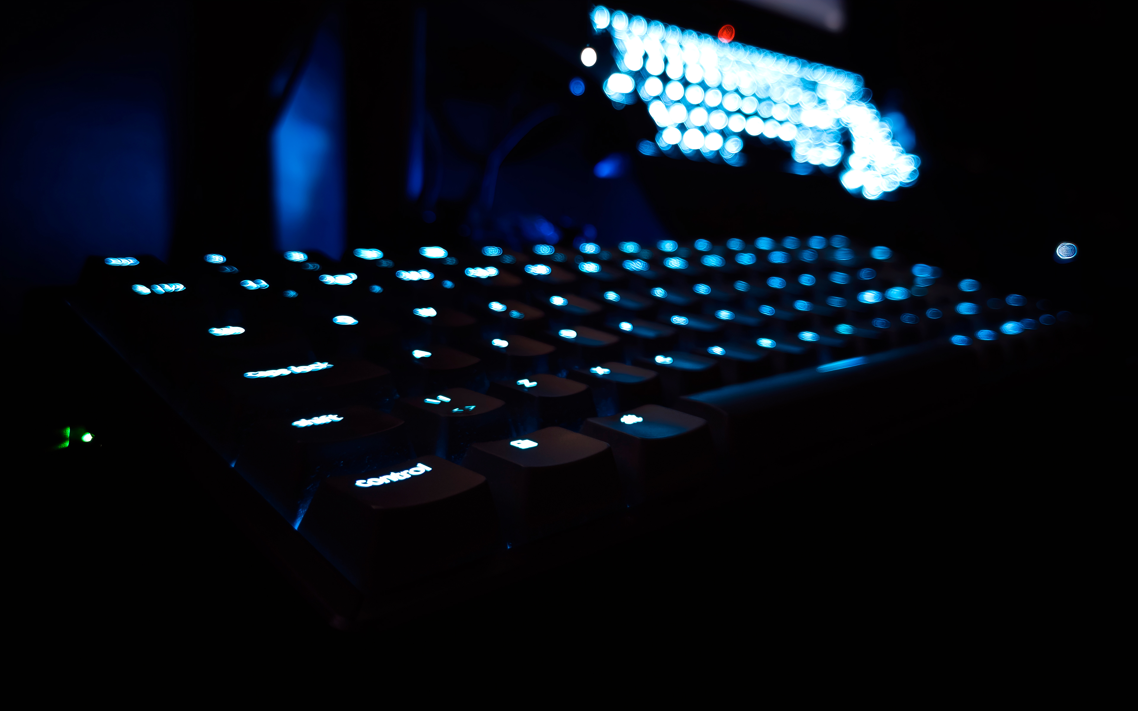General 3840x2400 technology keyboards mechanical keyboard glowing bokeh gaming laptop PC gaming