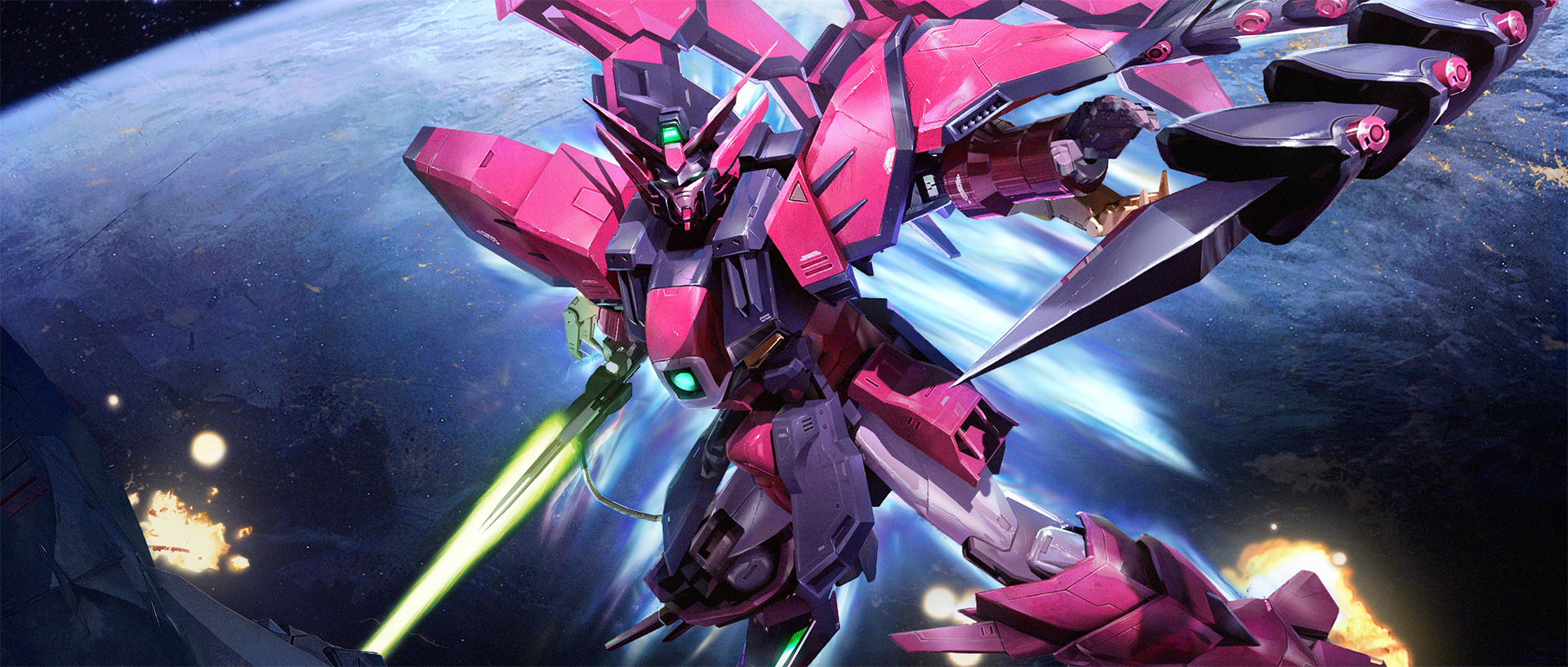 Anime 1920x817 anime Gundam mechs Super Robot Taisen Mobile Suit Gundam Wing Gundam Epyon artwork digital art fan art
