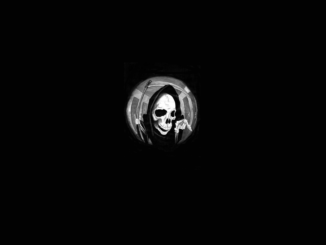 General 1280x960 simple background monochrome dark black background Death (character) peephole