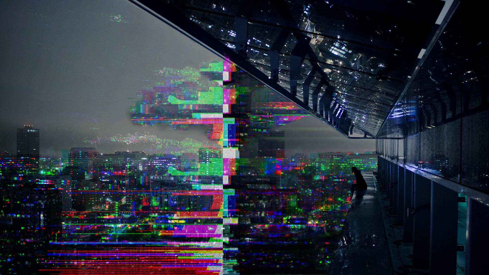 General 1920x1080 glitch art scanlines photography