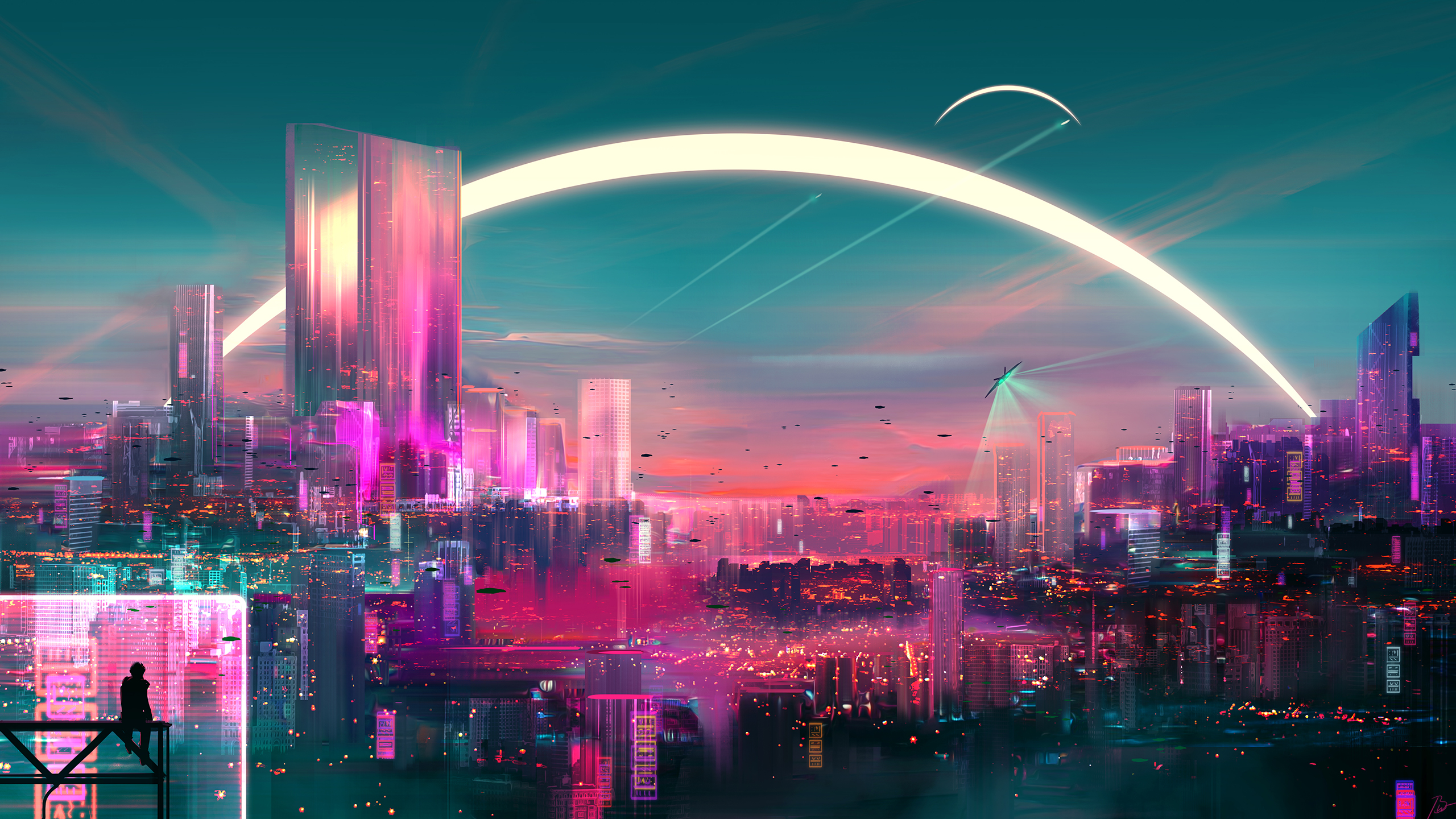 General 2560x1440 JoeyJazz cityscape science fiction fantasy art futuristic city digital art