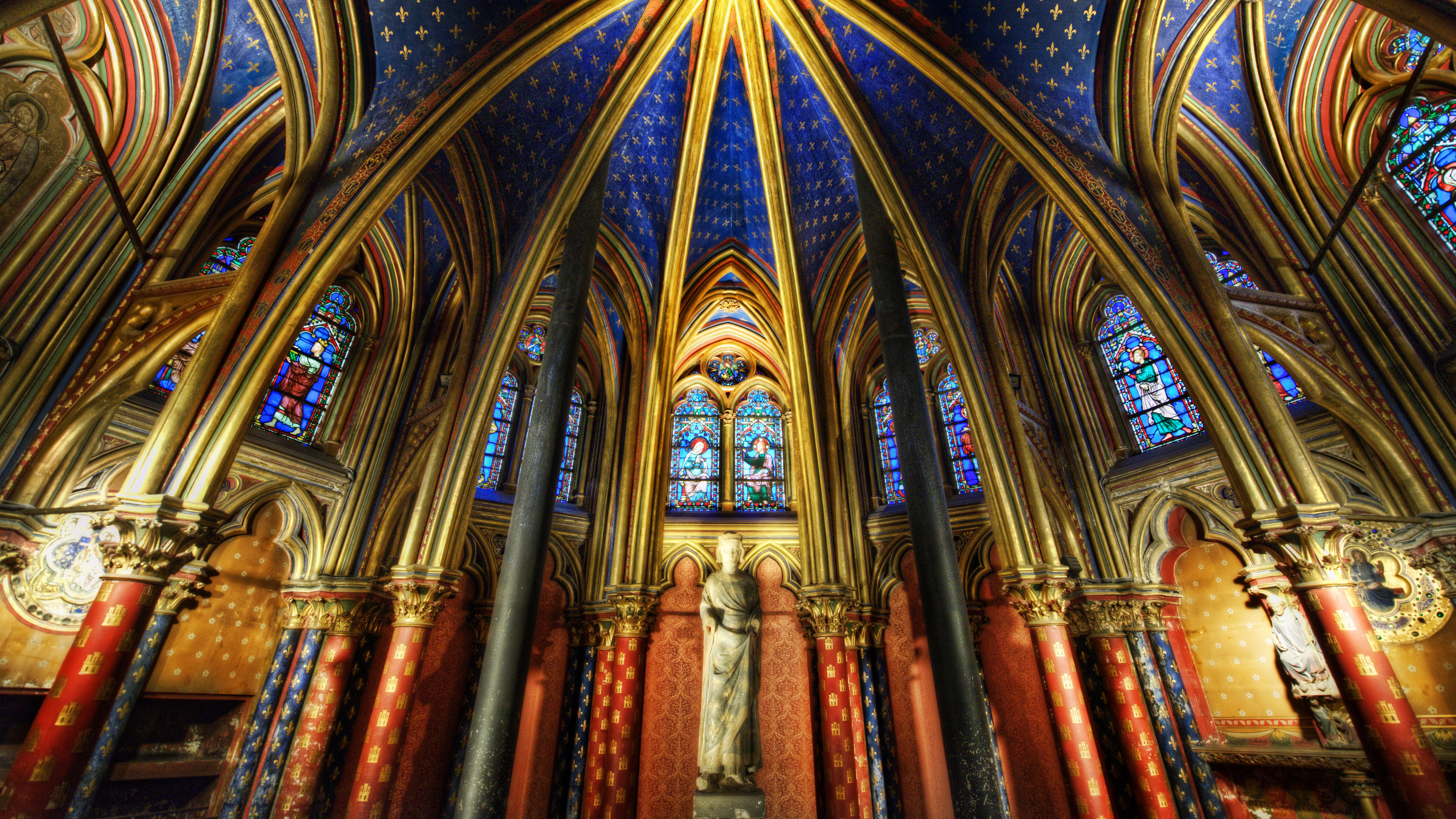 General 3840x2160 Trey Ratcliff photography 4K France interior architecture window colorful statue church
