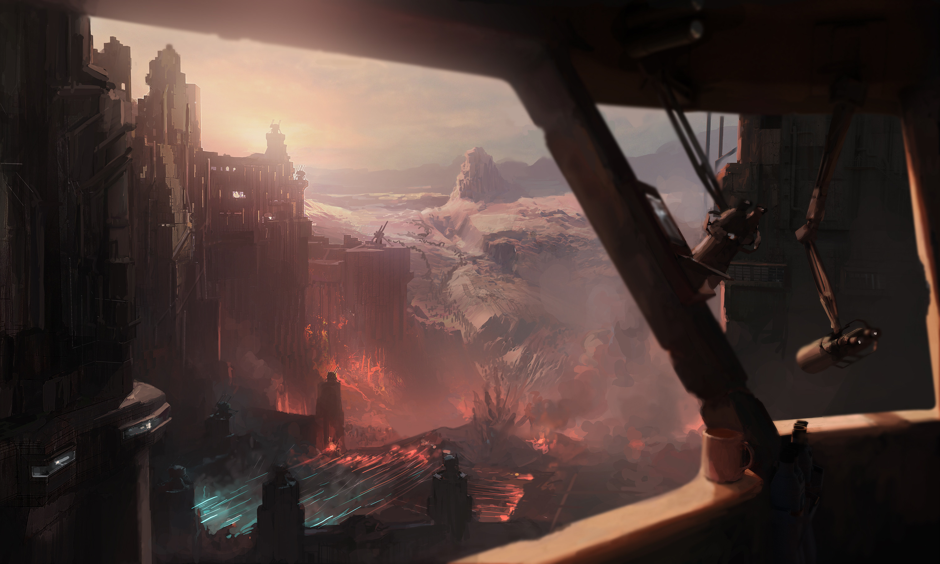 General 3000x1800 Warhammer Warhammer 40,000 science fiction city ruins debris battle video games video game art