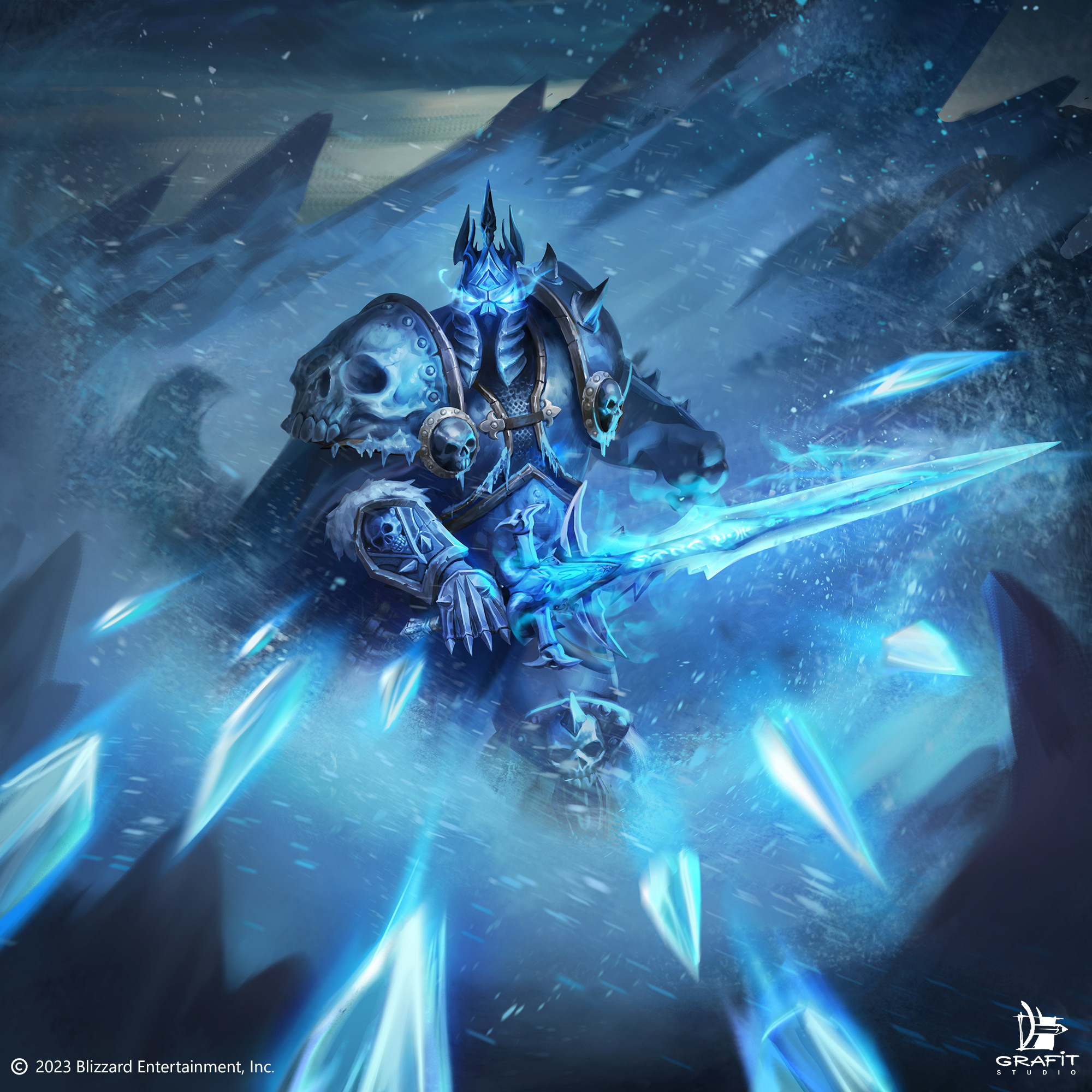 General 2000x2000 Grafit Studio drawing The Lich King Hearthstone ice Frostmourne