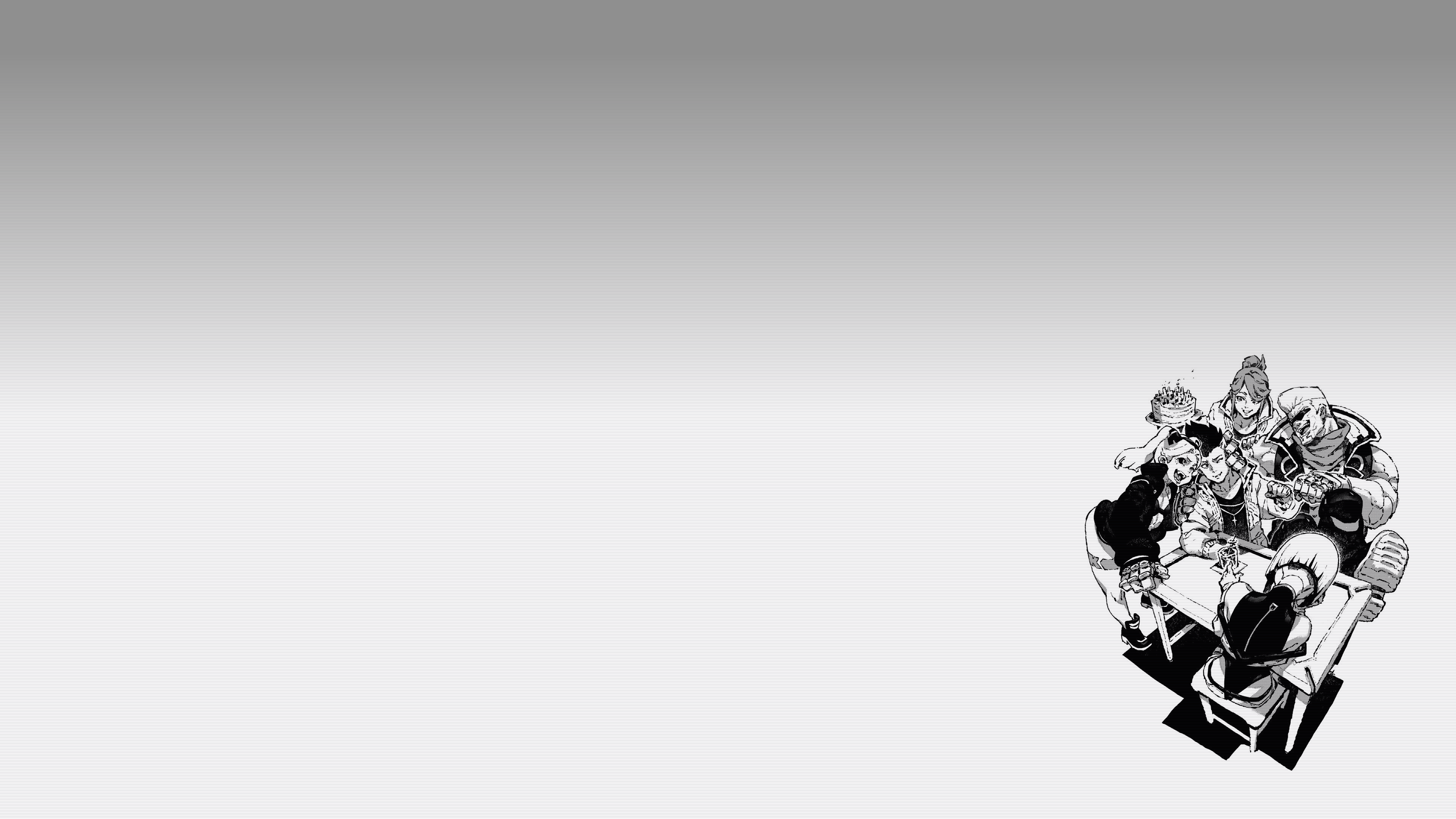Anime 3840x2160 Cyberpunk: Edgerunners cyberpunk David Martinez (Edgerunners) Gloria Martínez (Edgerunnners) Maine (Edgerunners) Kiwi (Edgerunners) Rebecca (Cyberpunk: Edgerunners) birthday cake birthday necklace twintails bob cut bob hairstyle mohawk cyber drink cyborg monochrome minimalism simple background