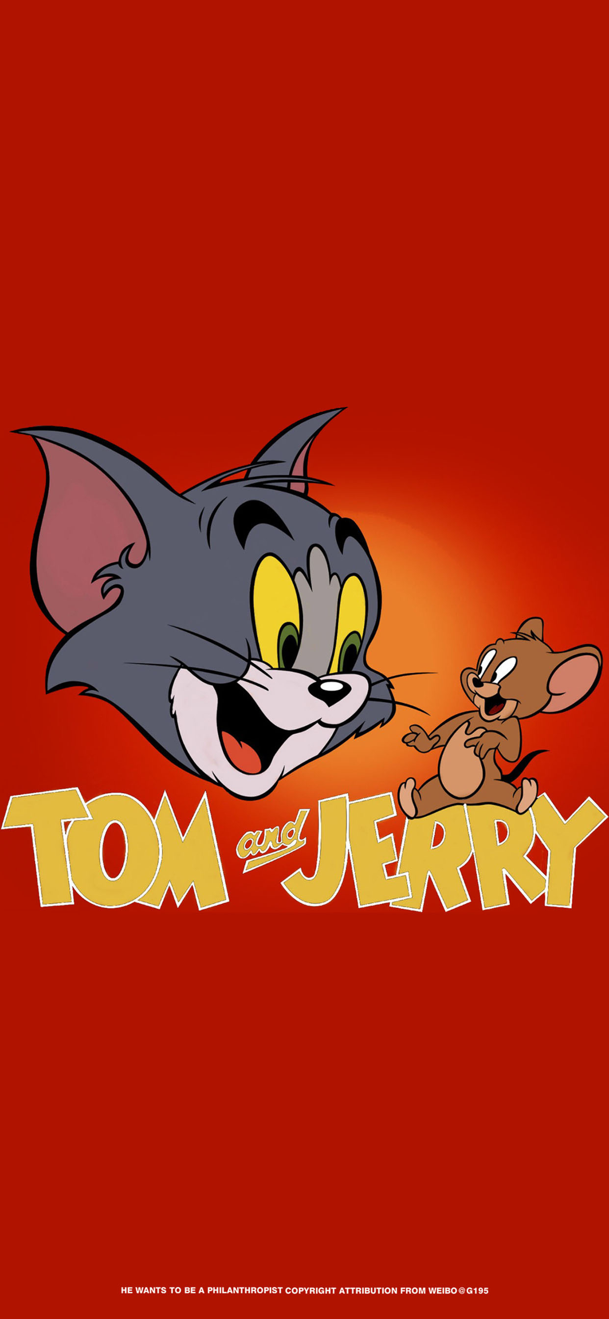 General 1242x2688 cartoon Tom and Jerry simple background logo minimalism