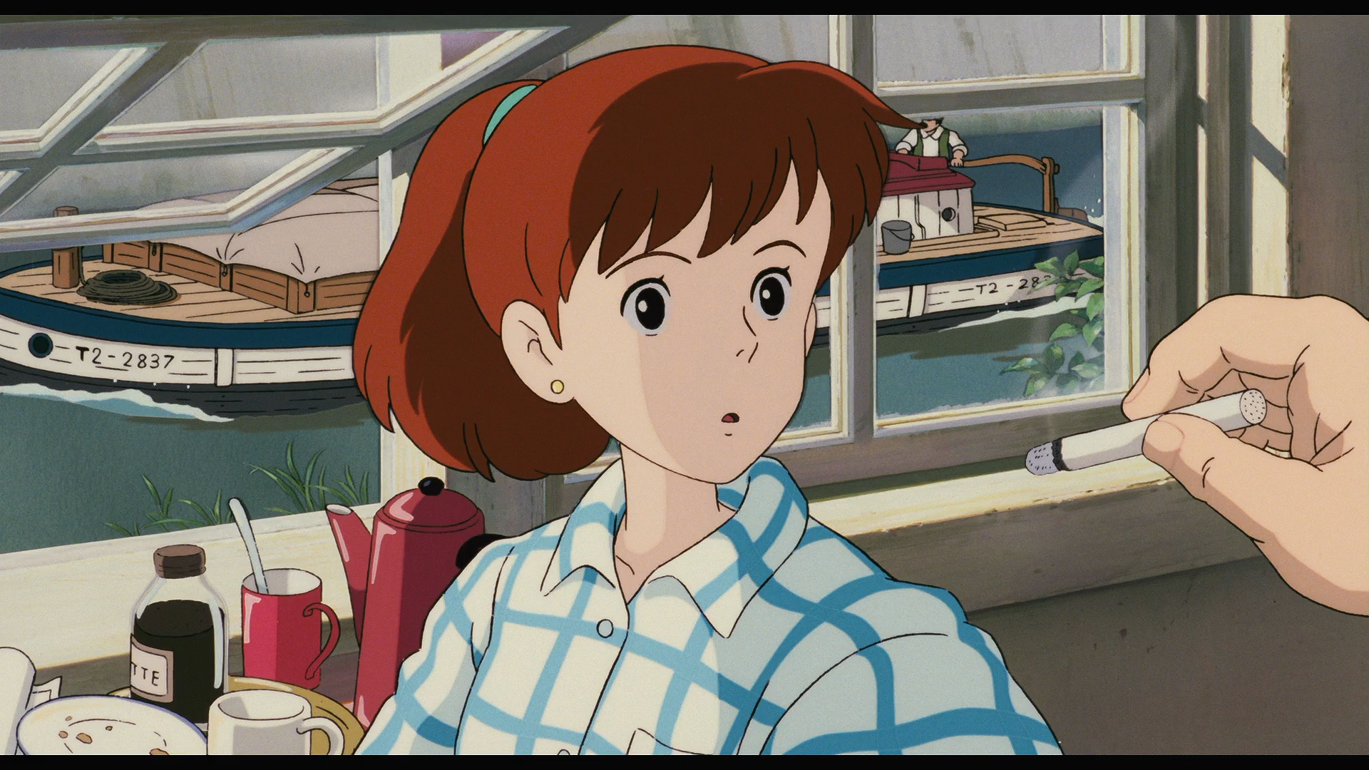 Anime 1920x1080 Studio Ghibli screen shot Porco Rosso anime anime girls Anime screenshot cigarettes