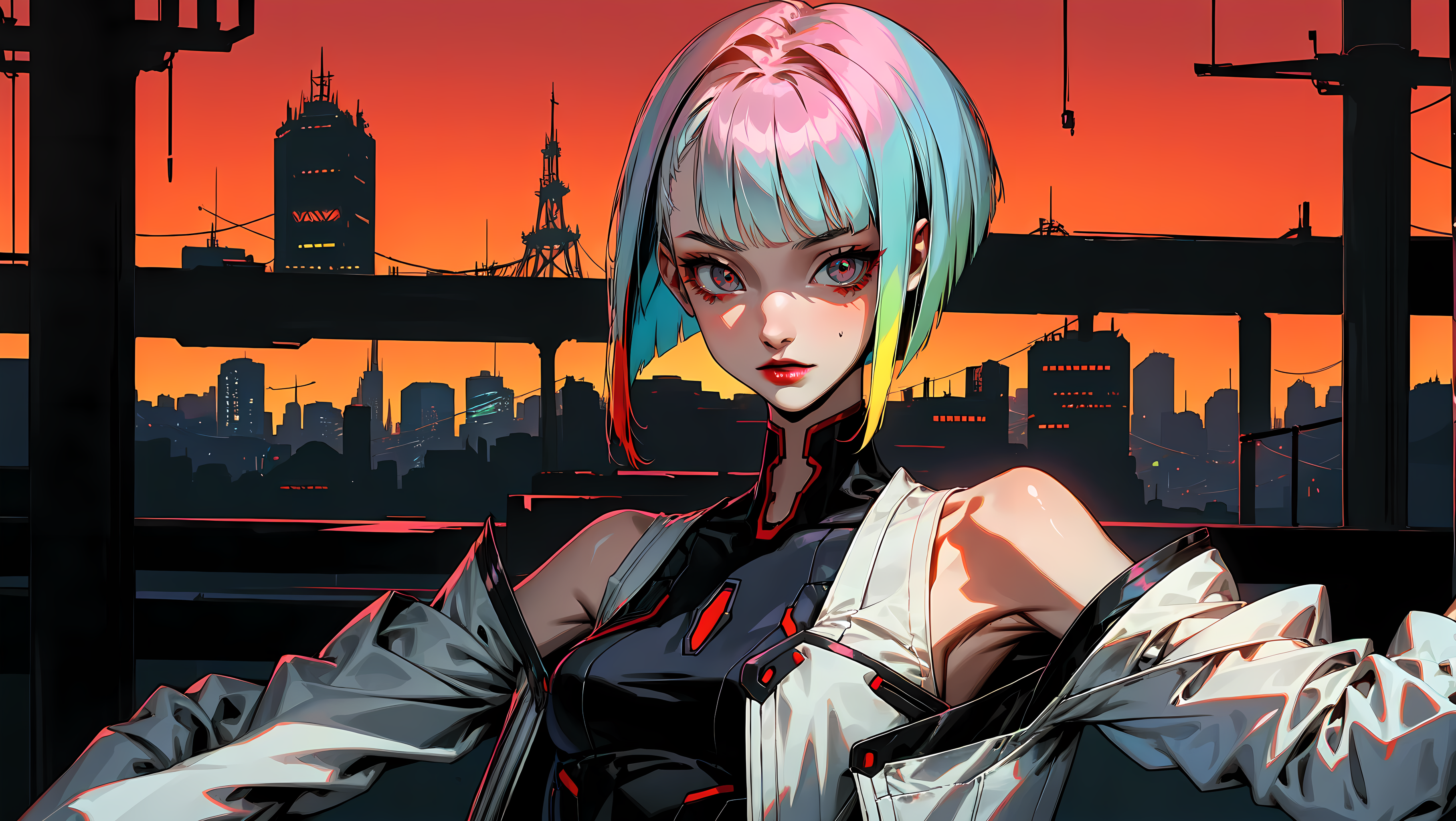 Anime 3632x2048 AI art anime cyberpunk Cyberpunk 2077 Cyberpunk: Edgerunners