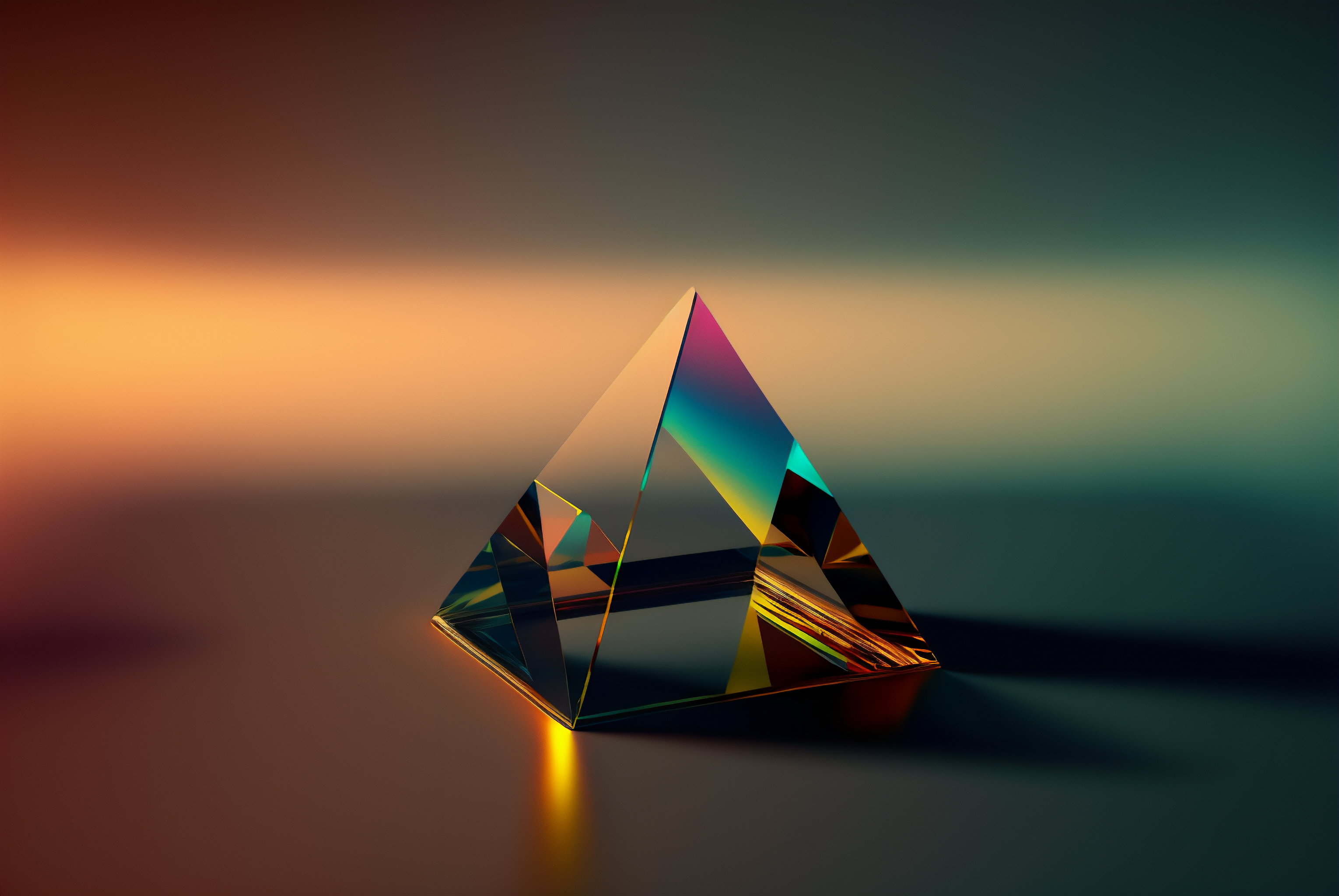 General 3060x2048 glass prism minimalism simple background pyramid blurry background