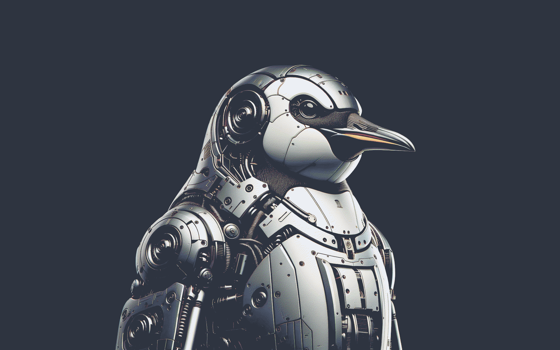 General 1920x1200 Linux penguins robot simple background minimalism technology beak looking away animals operating system