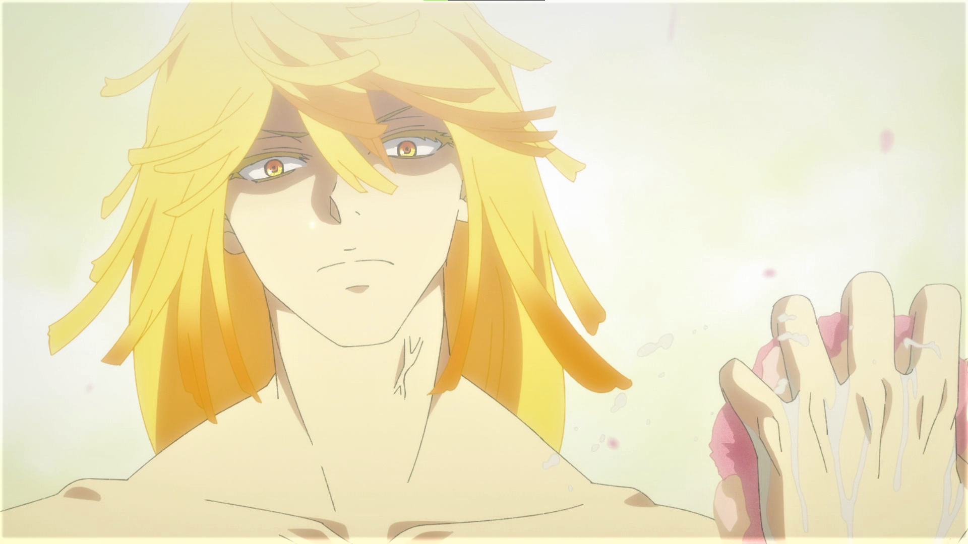 Anime 1920x1080 Hell's Paradise: Jigokuraku blonde veins yellow eyes hands anime Anime screenshot anime boys looking at viewer